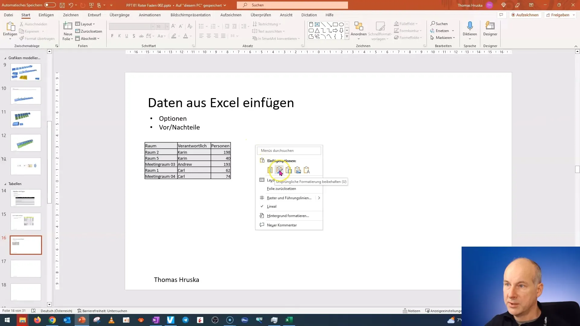 Učinkovito vstavljanje podatkov iz Excela v PowerPoint