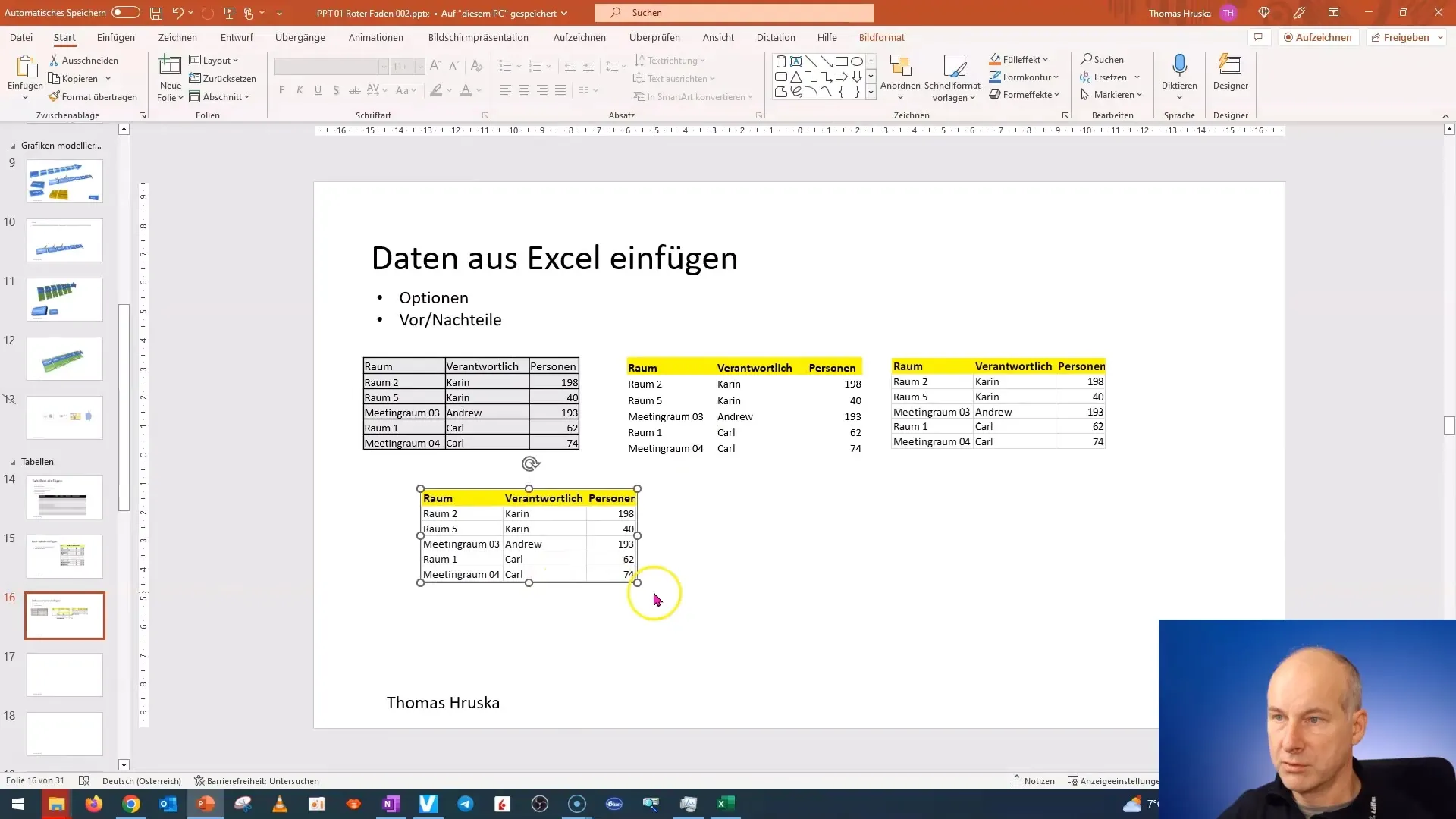 Insertion efficace de données Excel dans PowerPoint