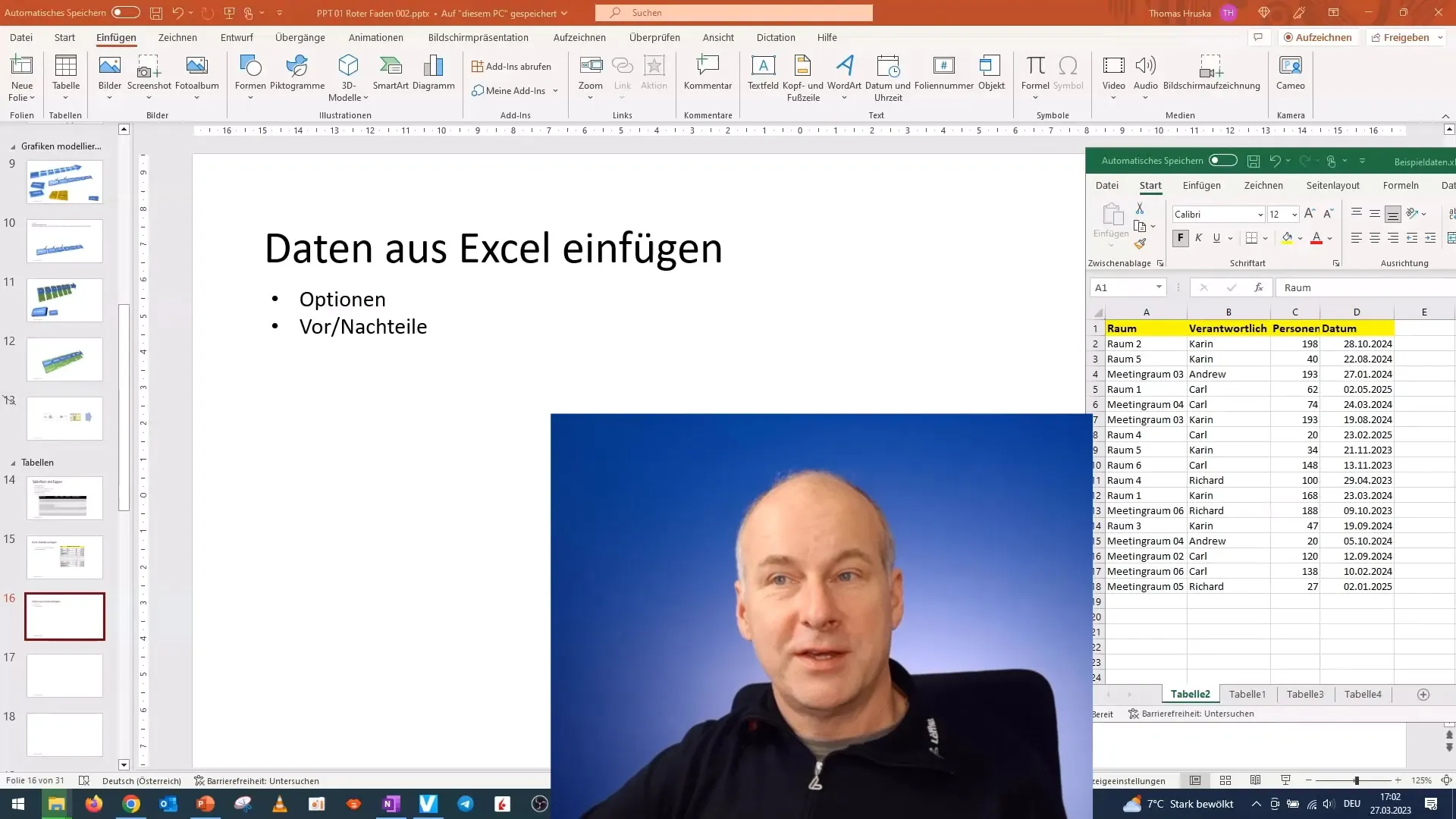 Efficient insertion of Excel data into PowerPoint