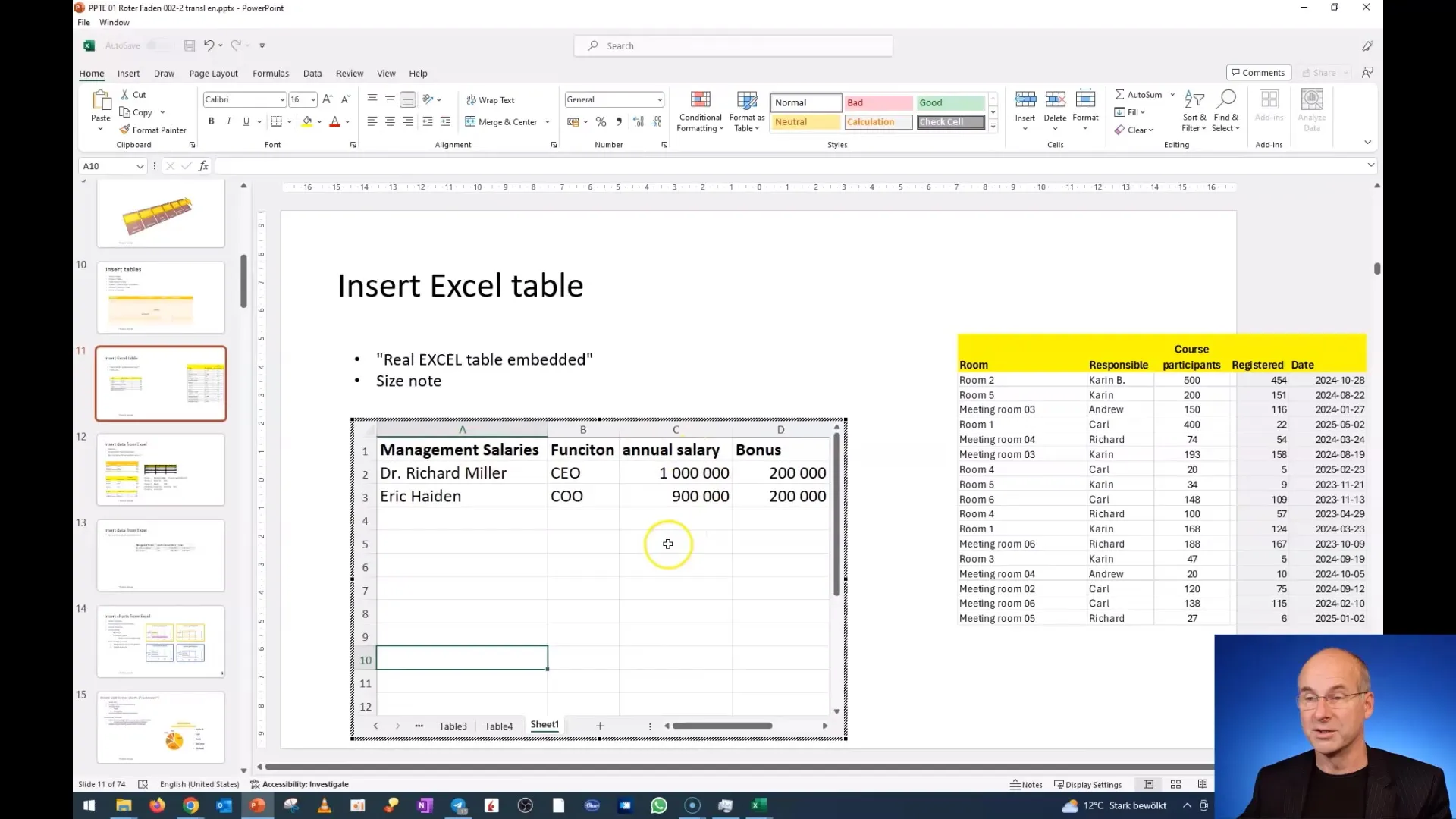 Kursus PowerPoint: Cara menghindari risiko saat menyisipkan data