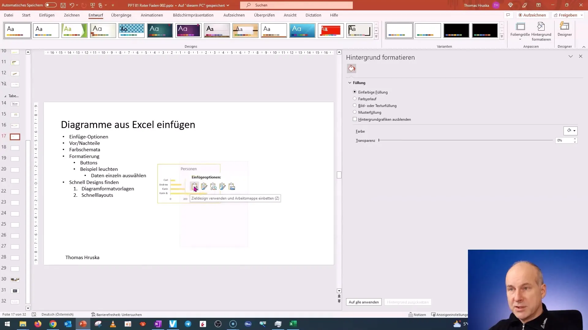 Menyisipkan diagram dalam PowerPoint secara efisien dan menggunakan skema warna yang optimal