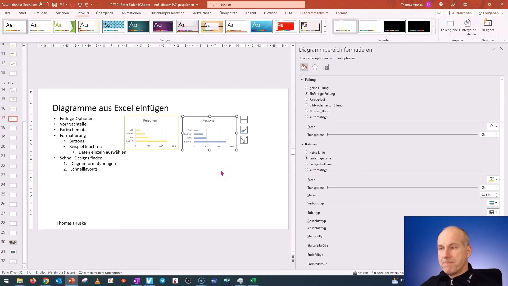 PowerPoint'te diyagramları verimli bir şekilde eklemek ve en iyi renk şemalarını kullanmak