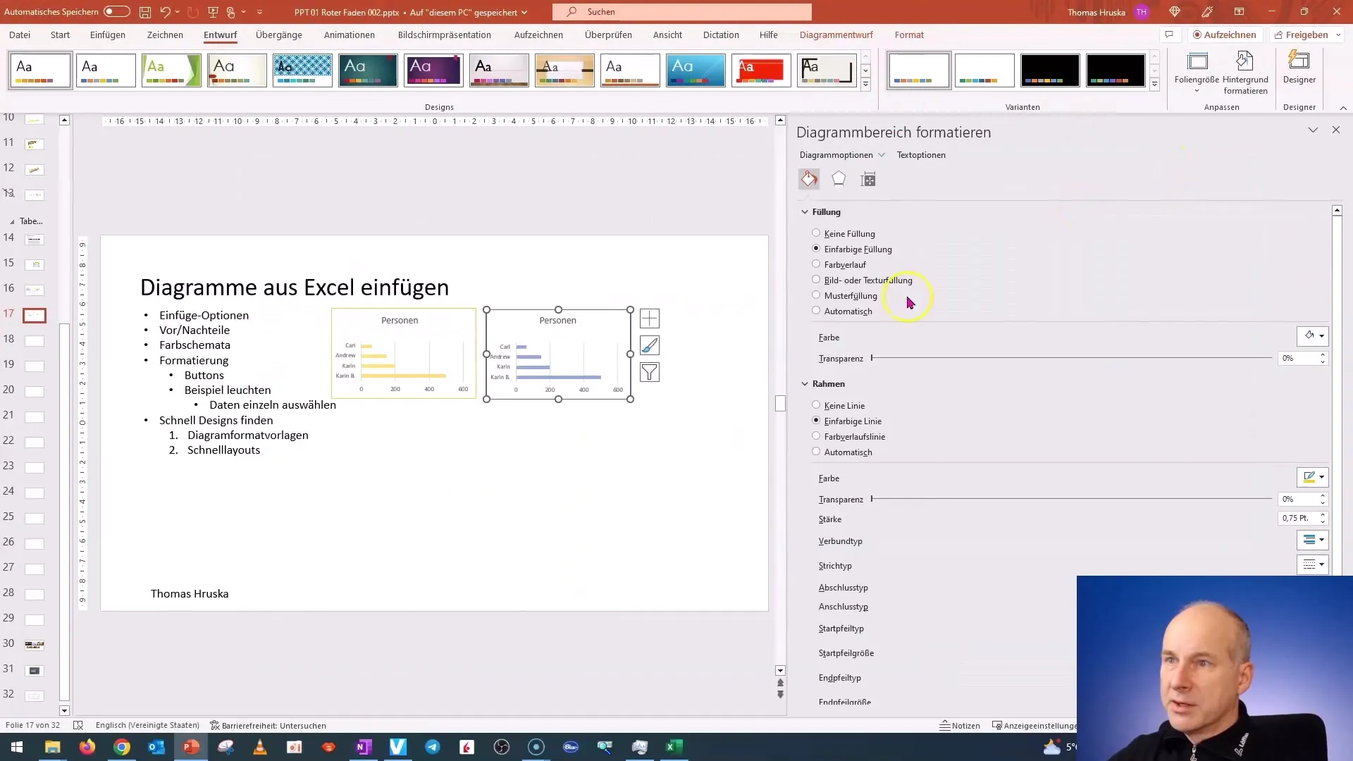 Menyisipkan diagram dalam PowerPoint dengan efisien dan menggunakan skema warna yang optimal