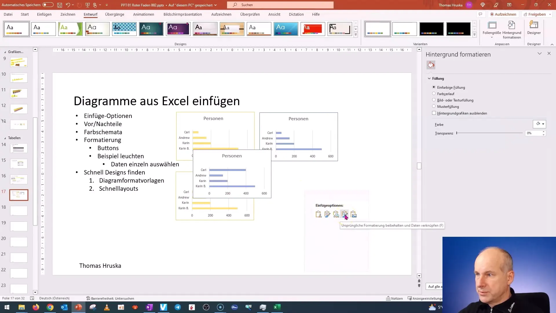 Sisipkan diagram dalam PowerPoint secara efisien dan gunakan skema warna yang optimal