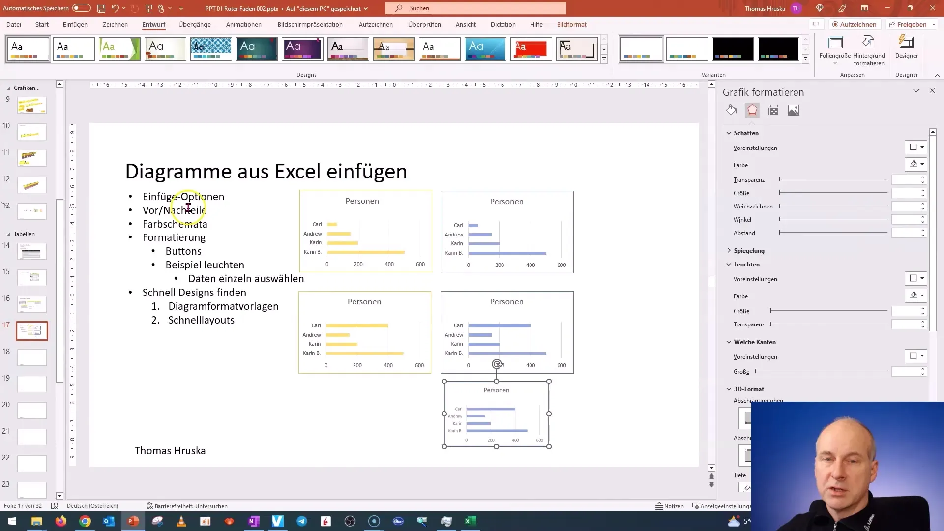 Vložení diagramů do PowerPointu efektivně a používání optimálních barevných schémat