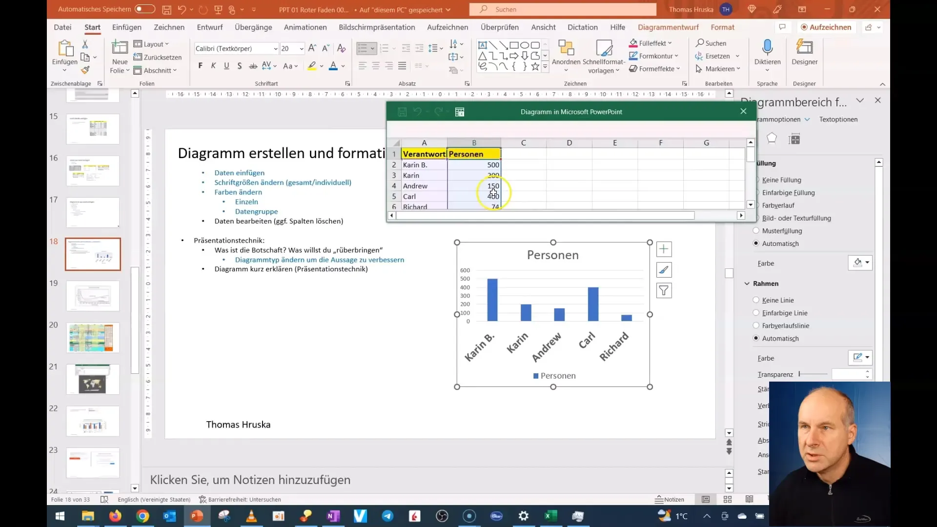 Membuat dan menyesuaikan diagram di PowerPoint