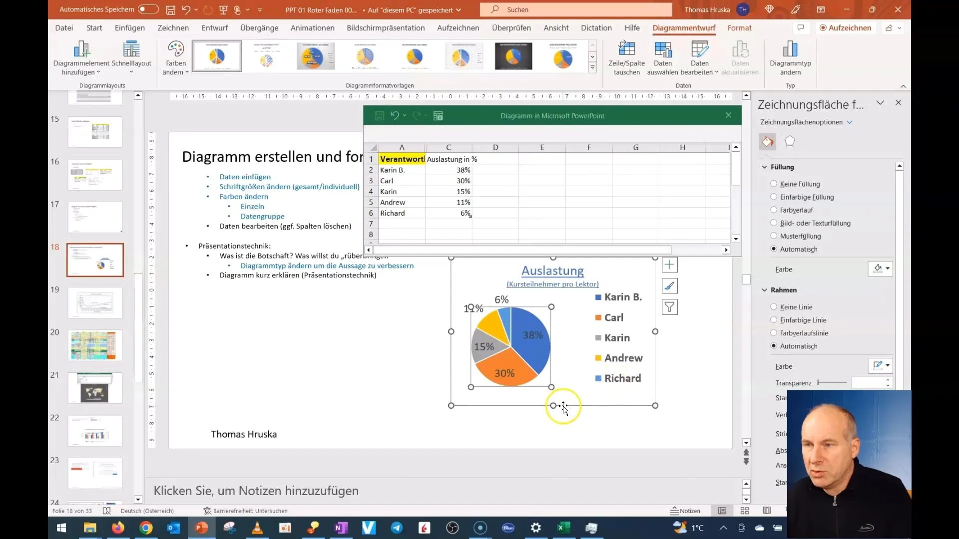 Optimizirajte diagram v PowerPointu vsebinsko - postopek po korakih