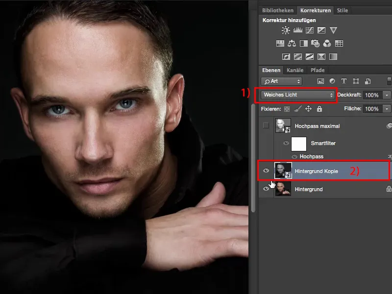 Izskati un stili ar Photoshop - augšējais skats