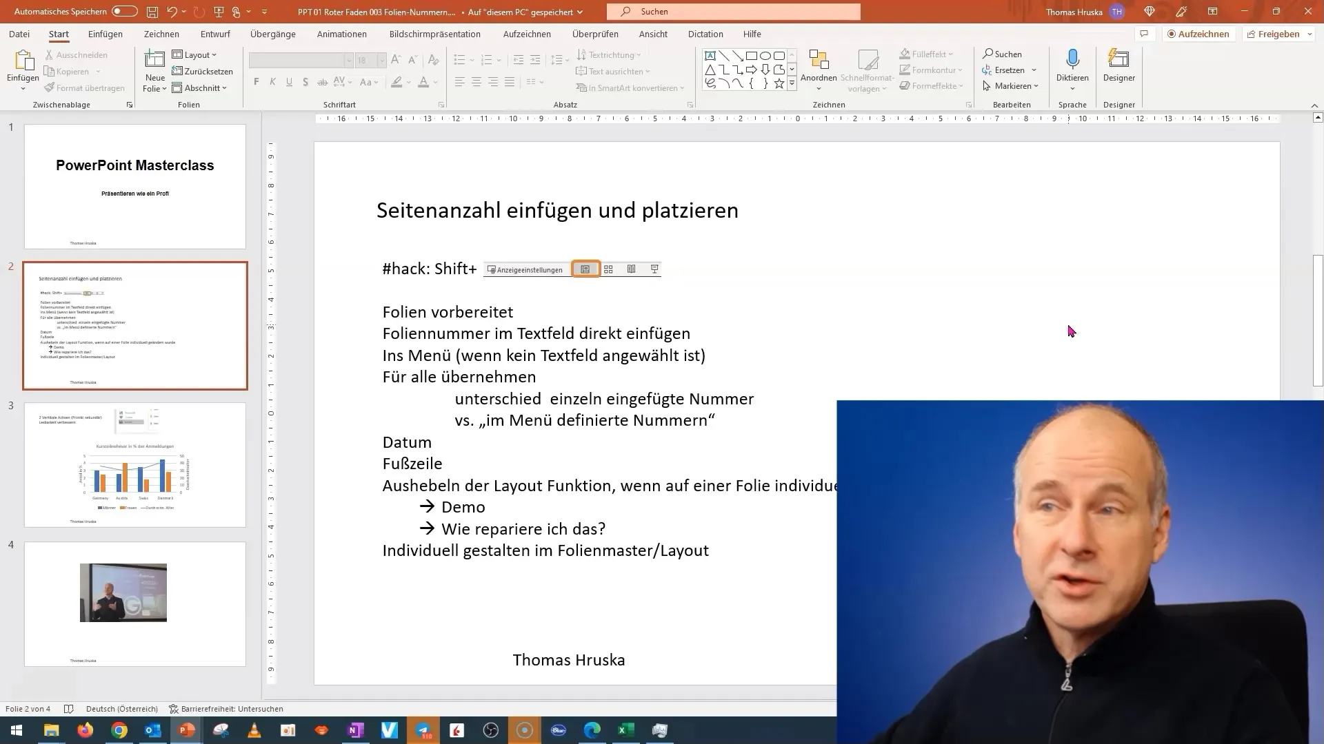 PowerPoint: Mudar para o slide mestre e voltar num instante