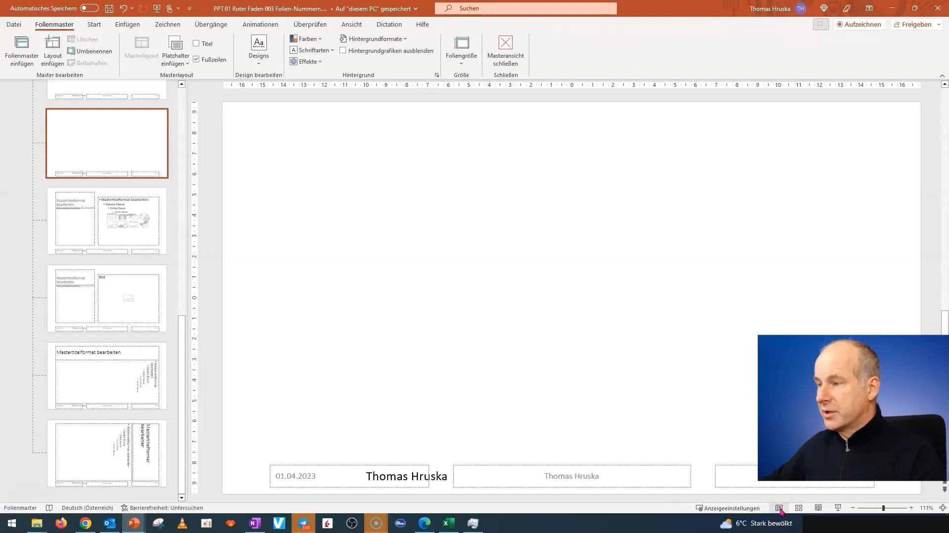 PowerPoint: mudar para o slide mestre e voltar num instante