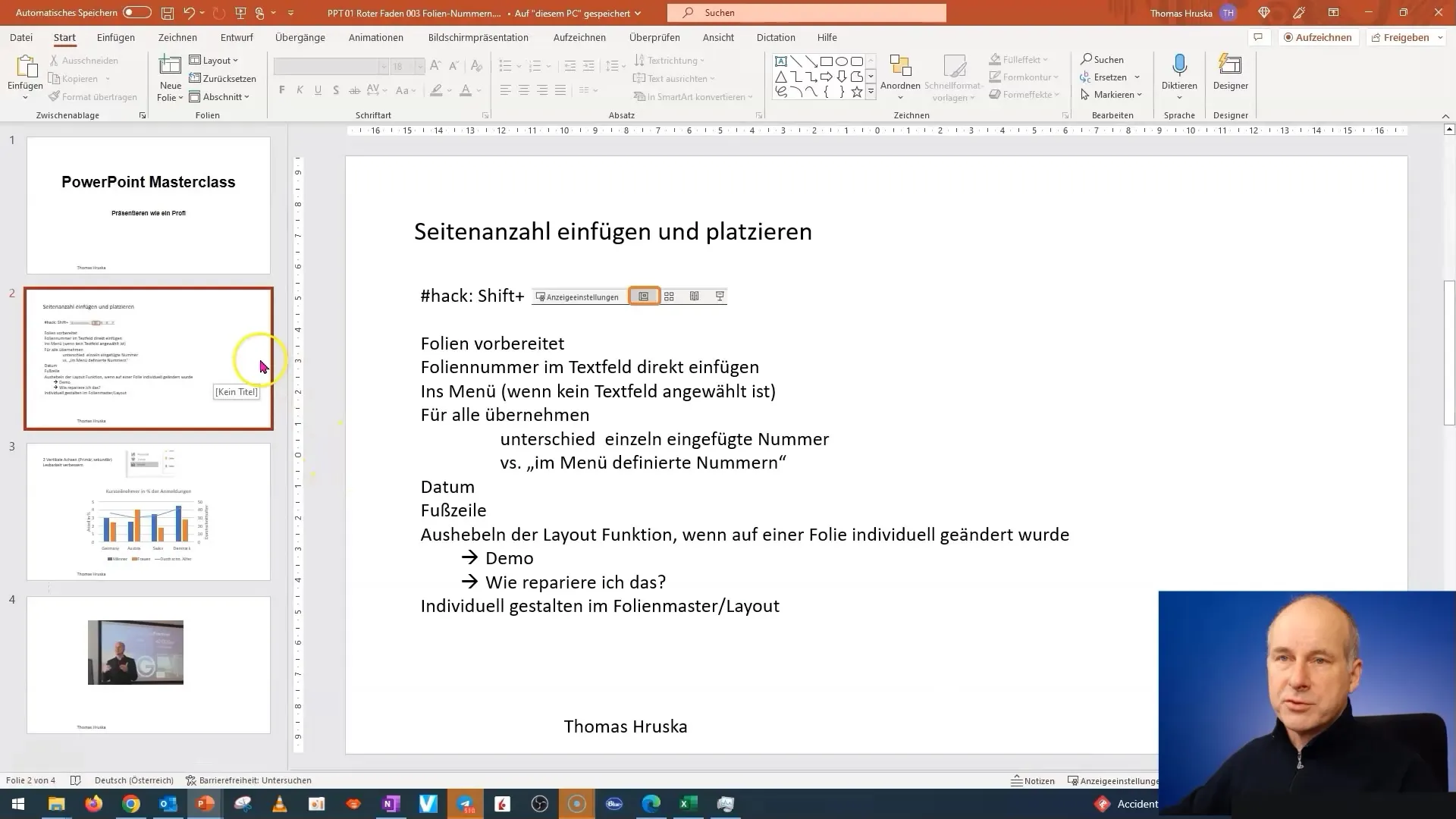 PowerPoint: Mudar para o slide mestre e voltar num instante