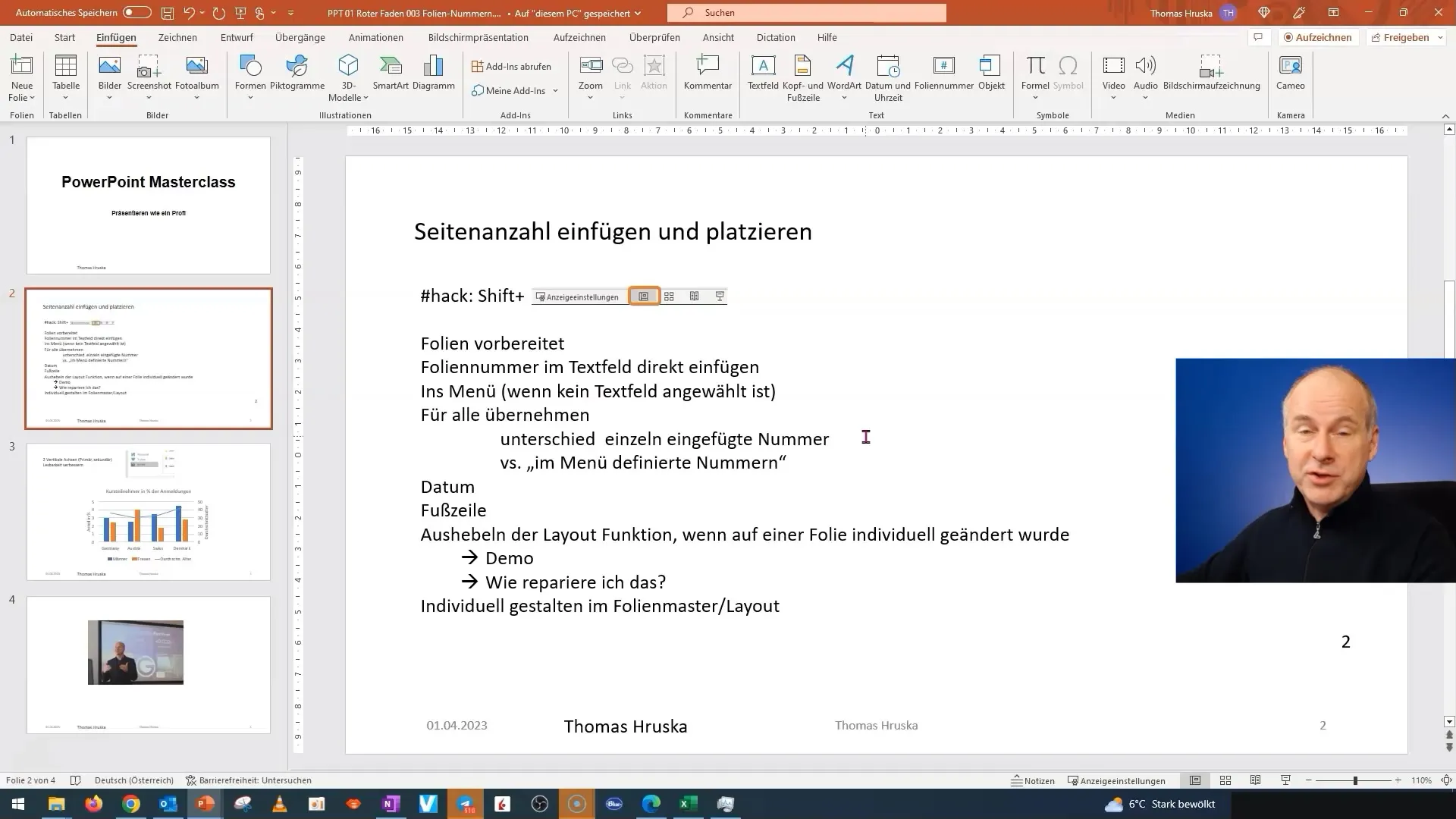 Modifier les en-têtes et pieds de page efficacement dans PowerPoint