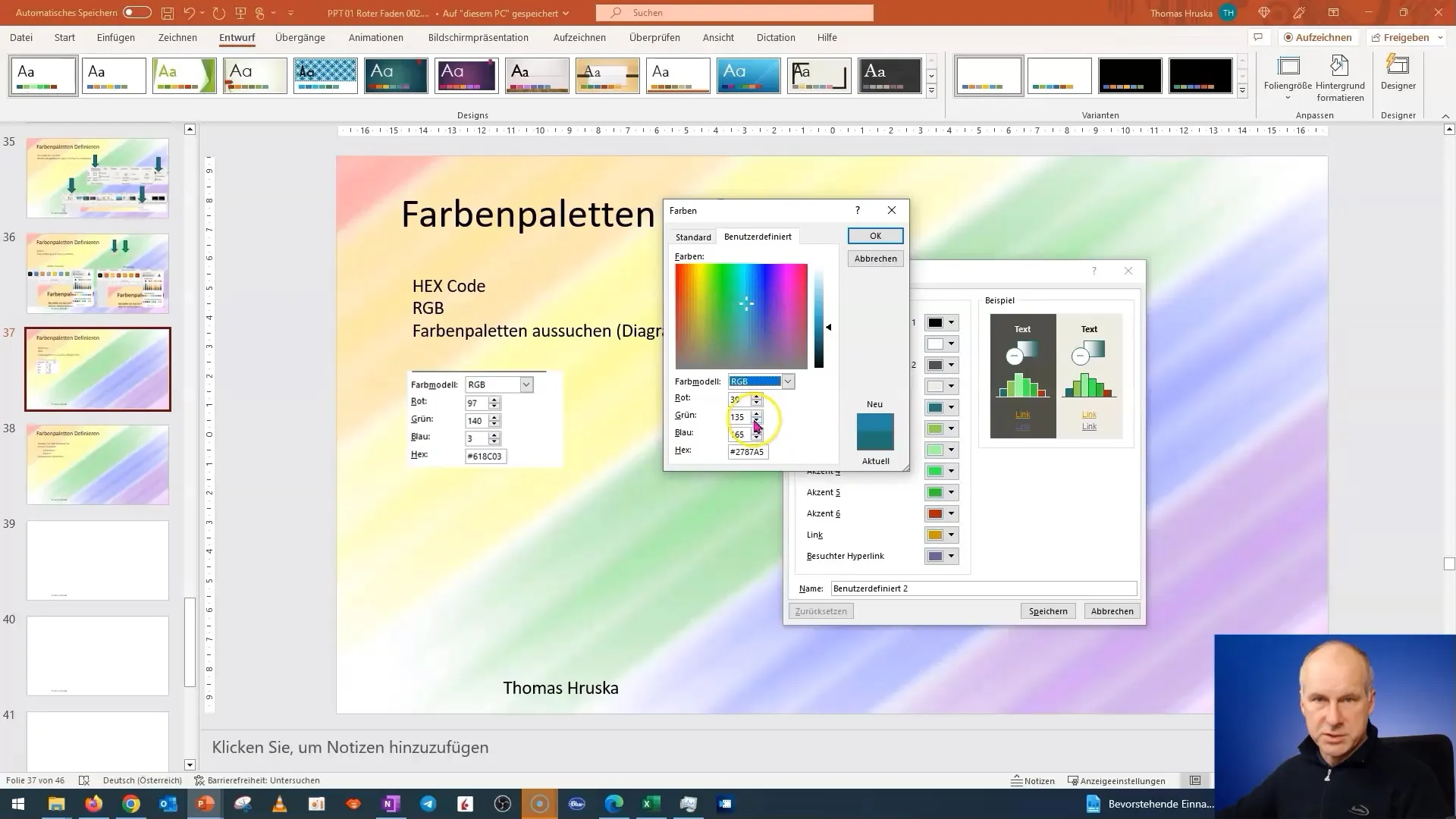 PowerPoint course Using color palettes