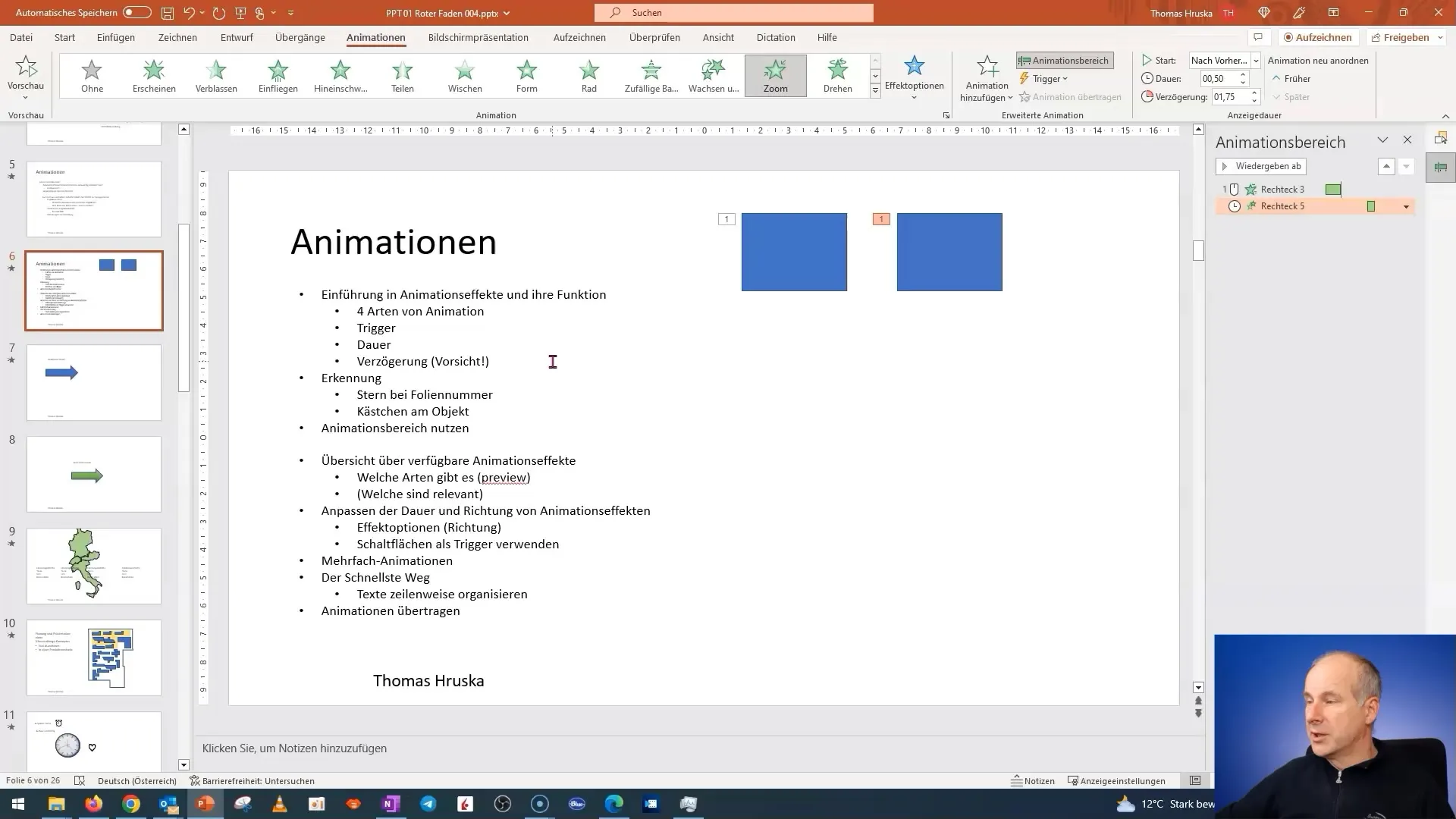 Obsežen vodnik za animacije v programu PowerPoint