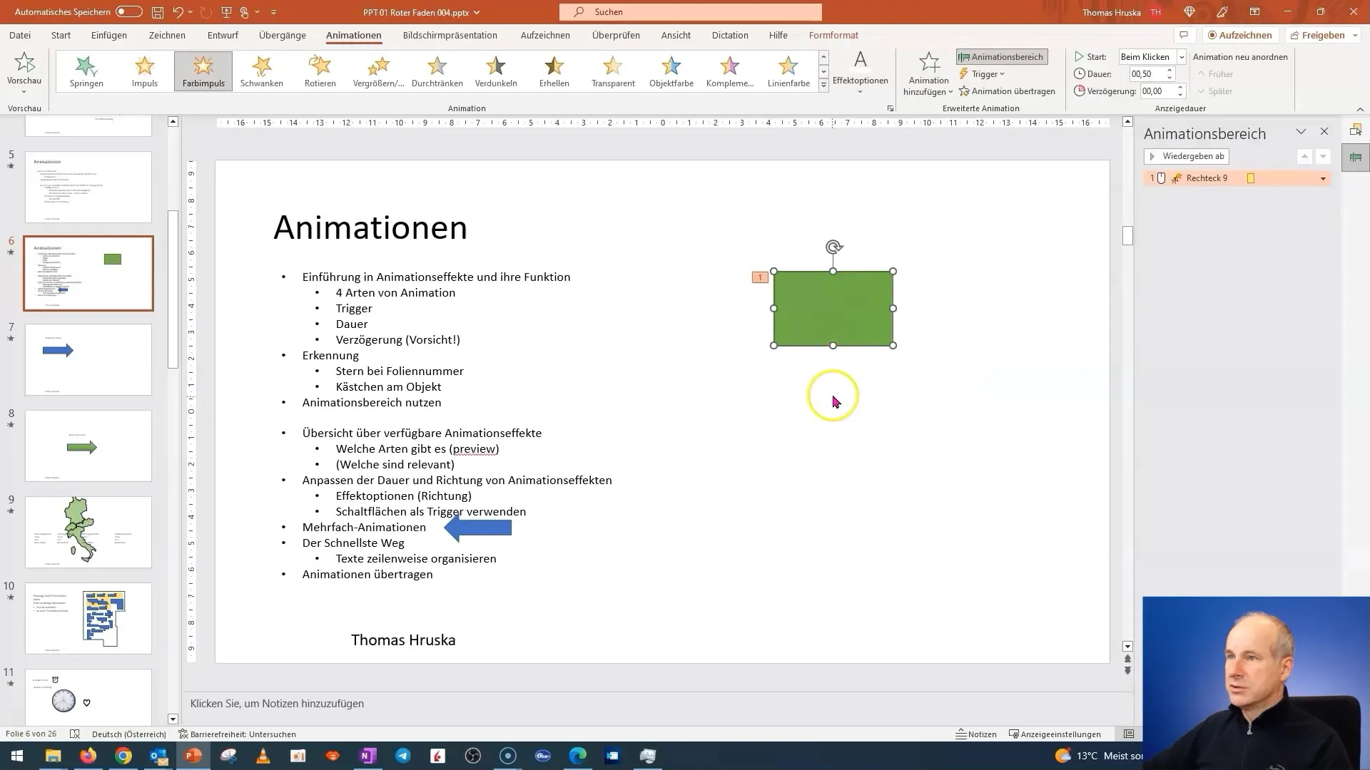 PowerPoint-Tutorial: Večkratne animacije in učinkovita organizacija besedila