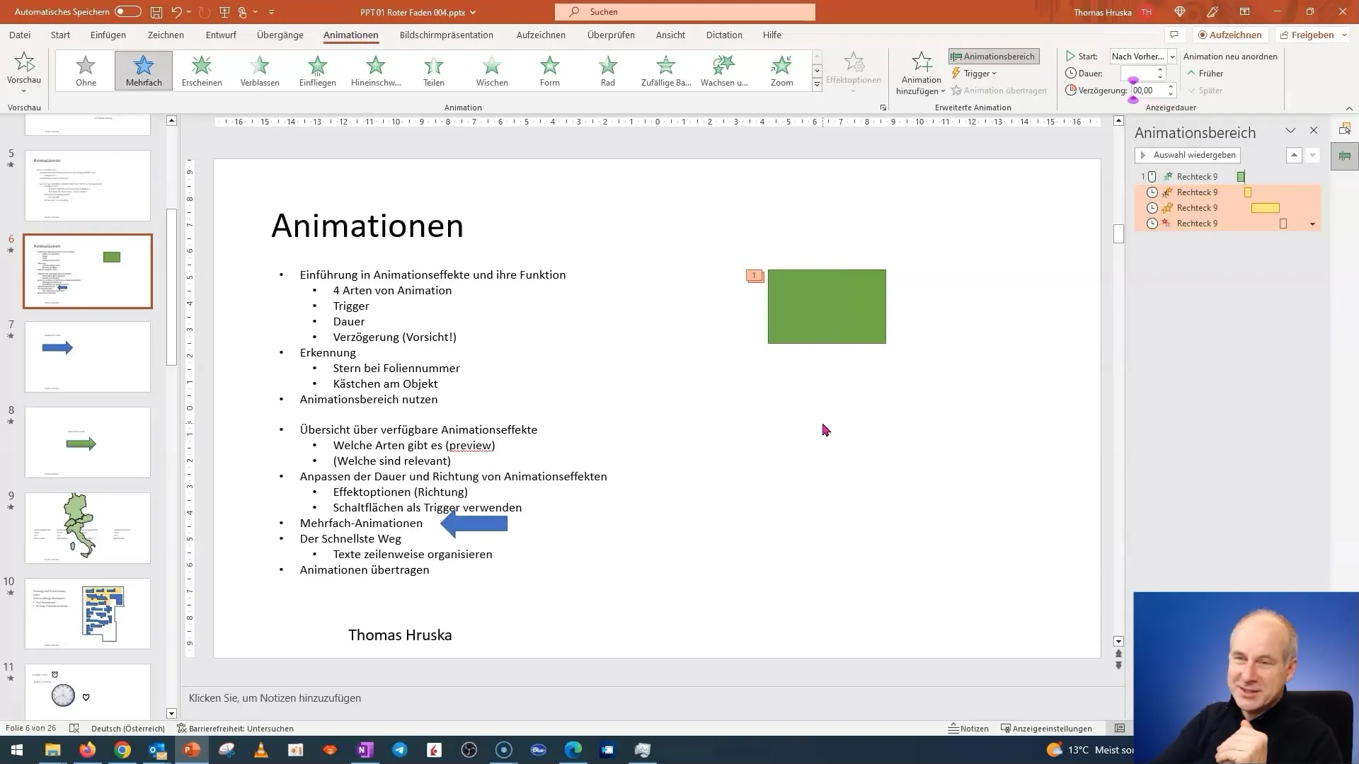 PowerPoint tutorial: večkratne animacije in učinkovita organizacija besedila