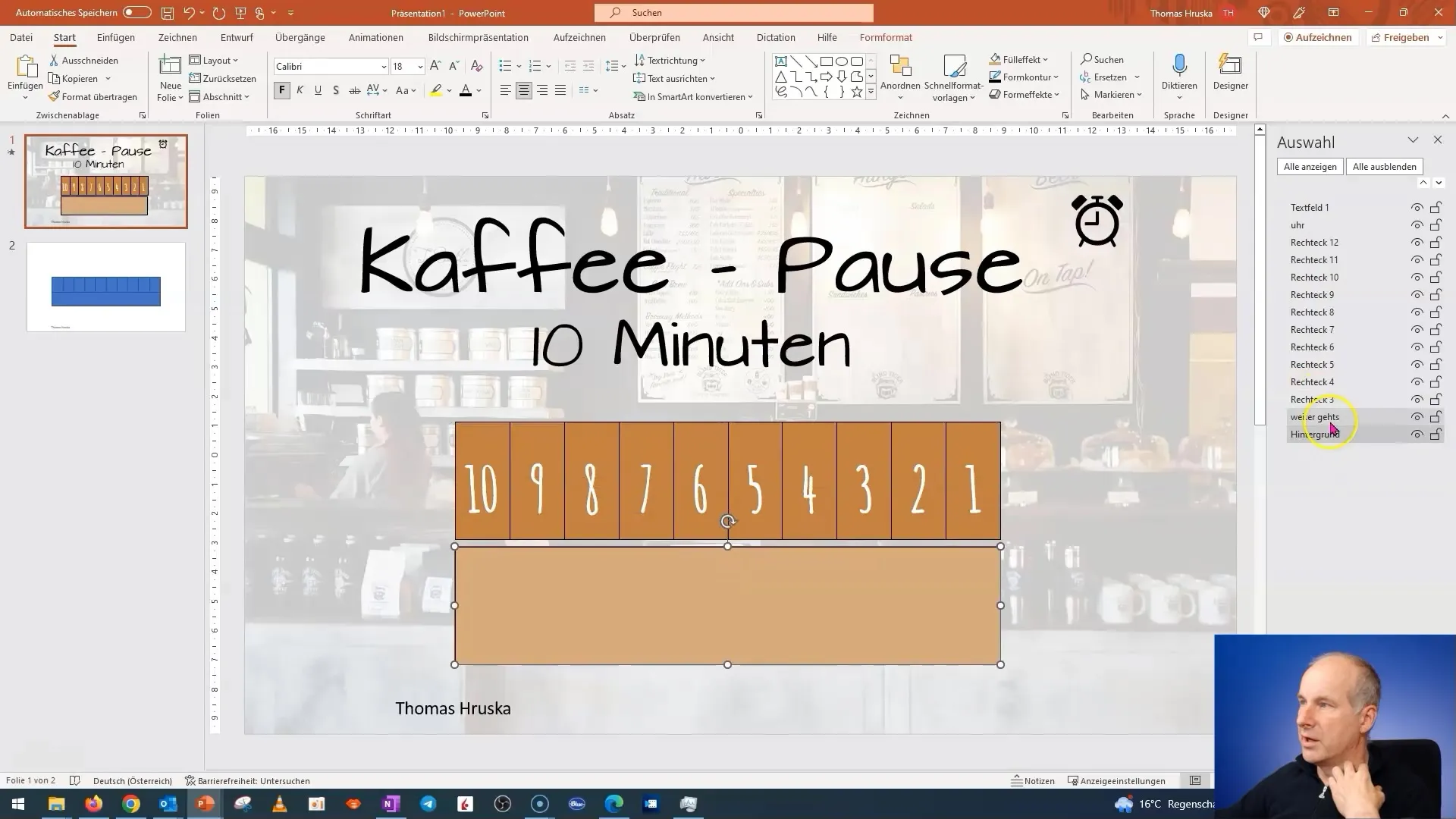 Crear animaciones creativas en PowerPoint para el descanso del café