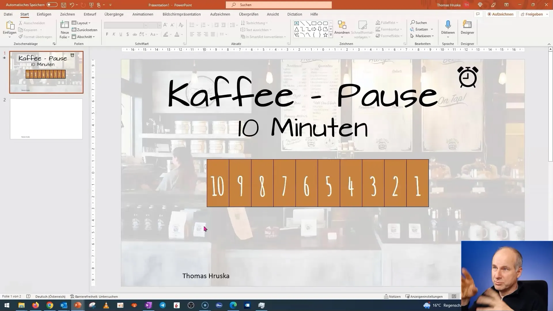 Diseñar animaciones creativas de PowerPoint para el descanso del café