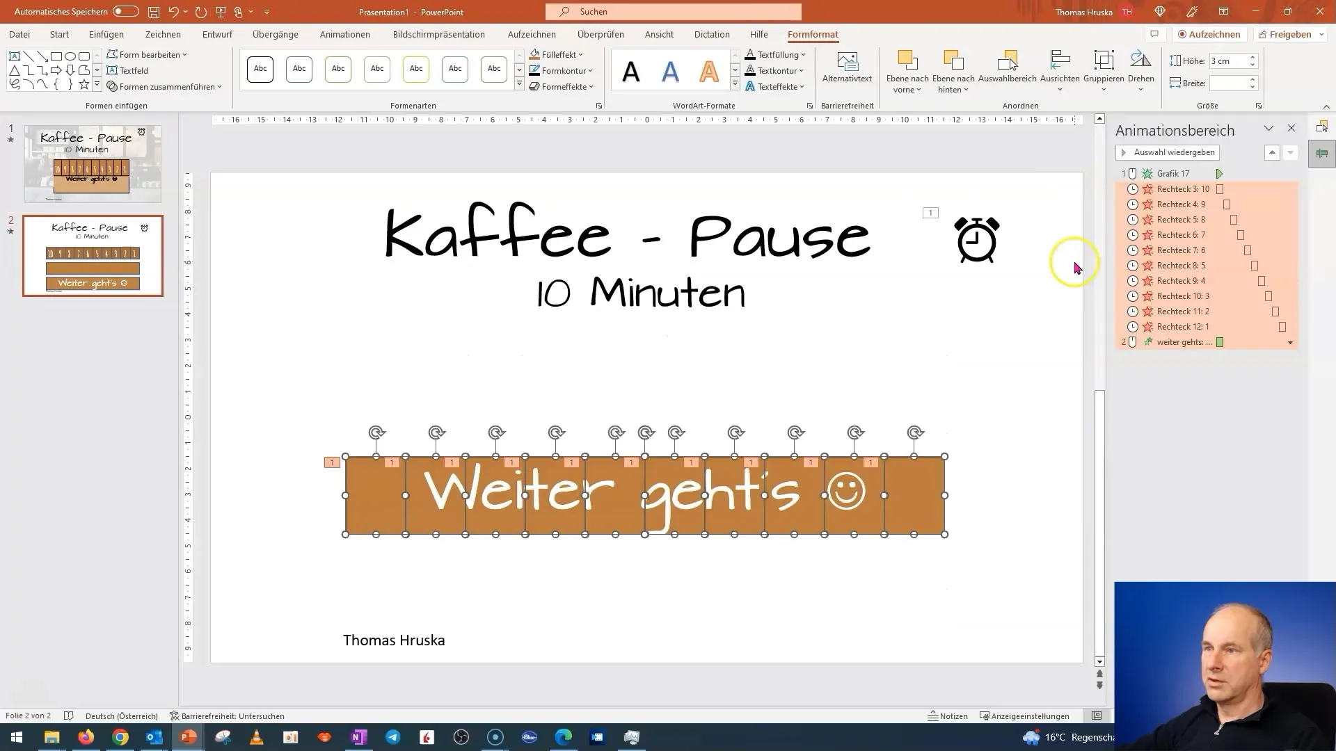 PowerPoint course: 12.10 | Exercise animations - "Coffee Break" (Part 2)