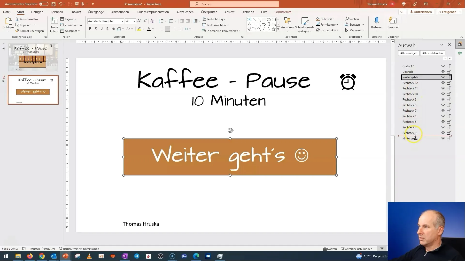 Curso de PowerPoint: 12.10 | Práctica de animaciones - "Pausa para café" (Parte 2)