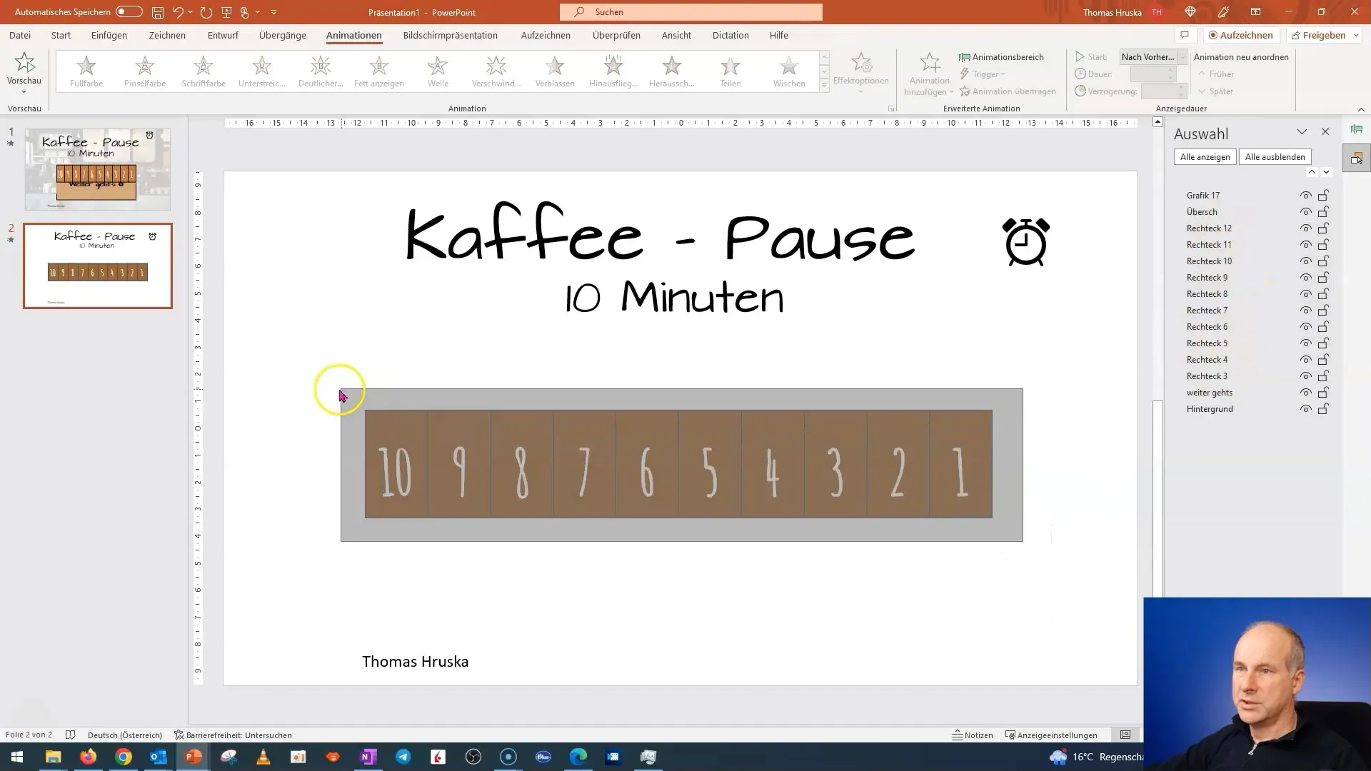 Kursus PowerPoint: 12.10 | Latihan Animasi - "Jeda Kopi" (Bagian 2)