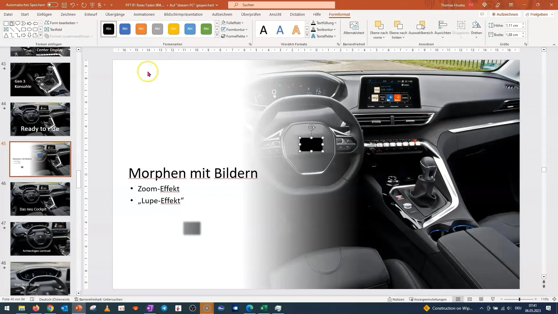 Menguasai efek morph dan efek loupe di PowerPoint