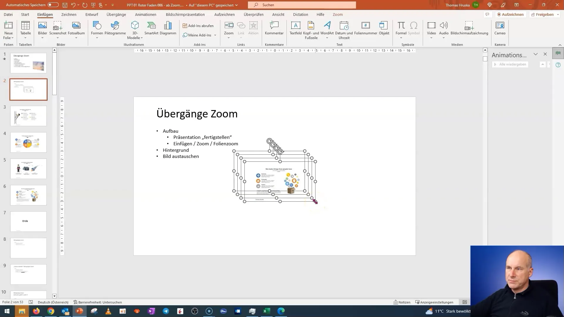 Kurs PowerPoint: Membangun zoom slide dengan optimal