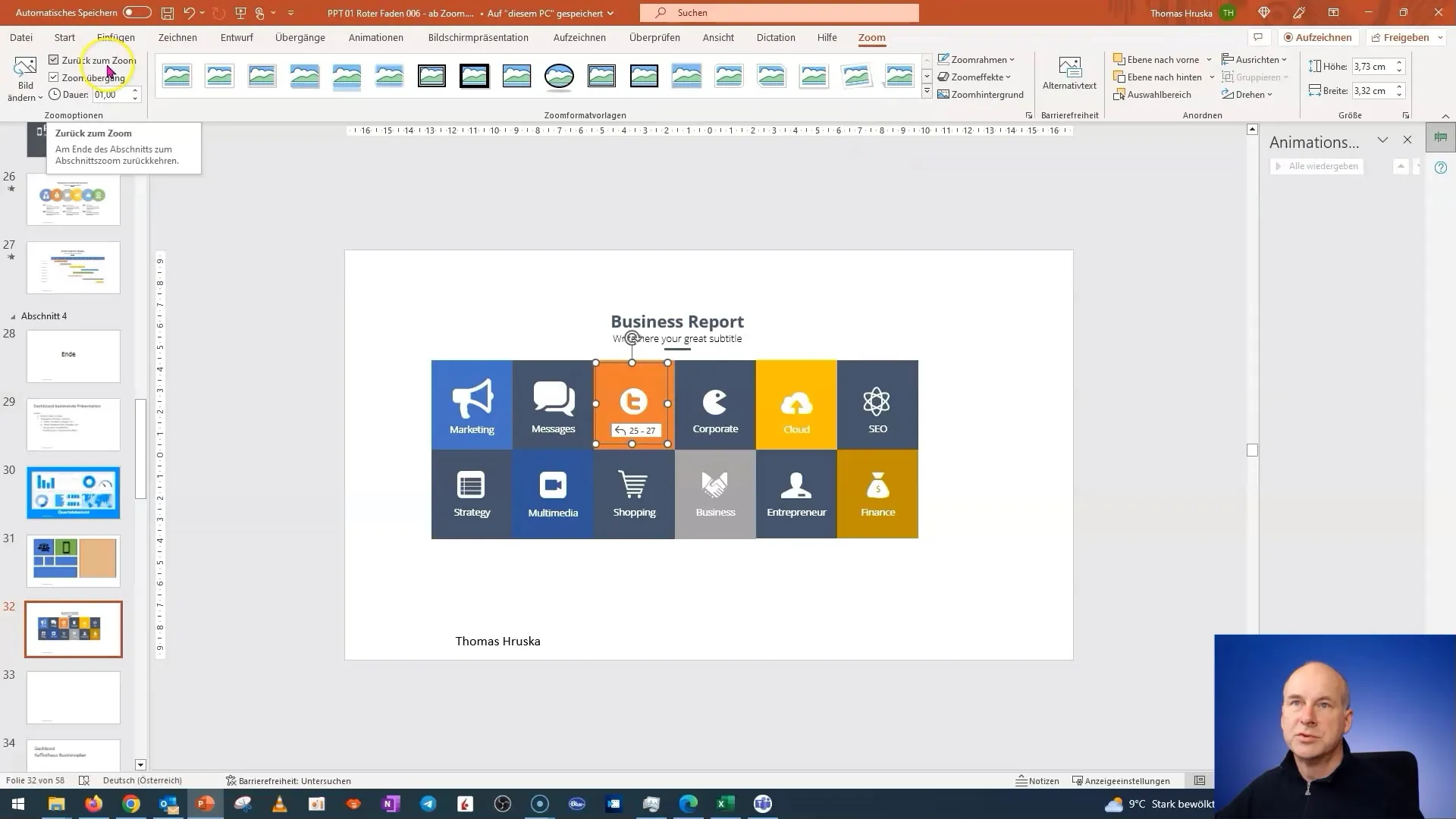 Membuat dashboard tile interaktif di PowerPoint