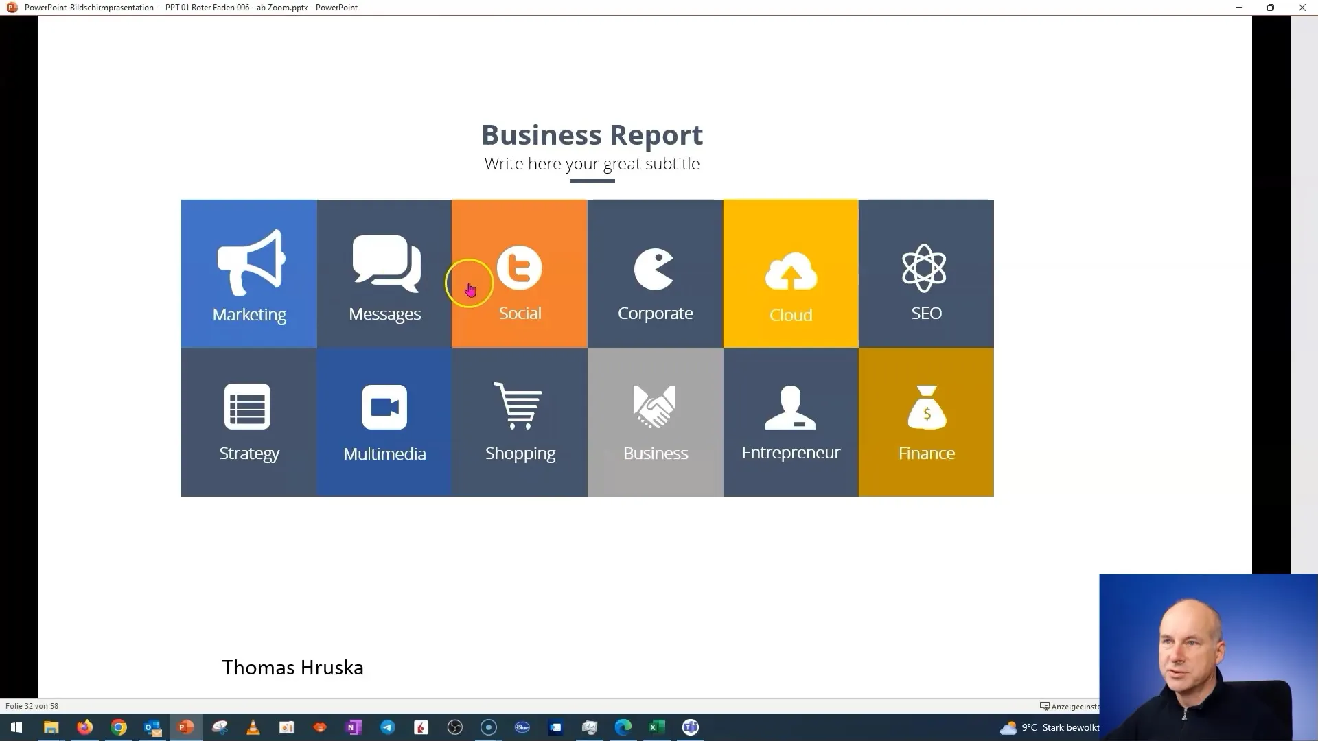 Create interactive tile dashboard in PowerPoint