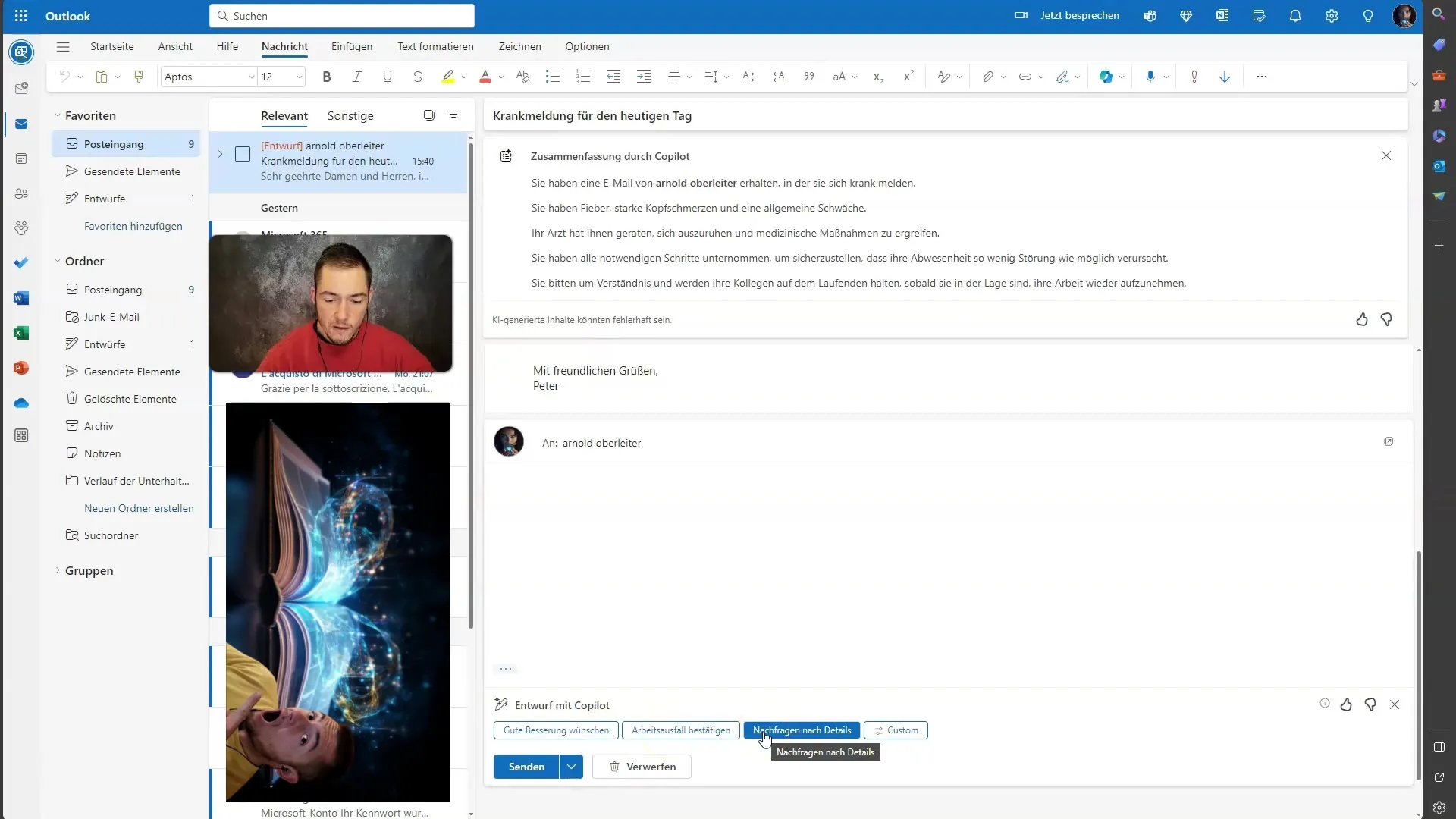 Efektivnější správa e-mailů s Microsoft Copilot v Outlooku