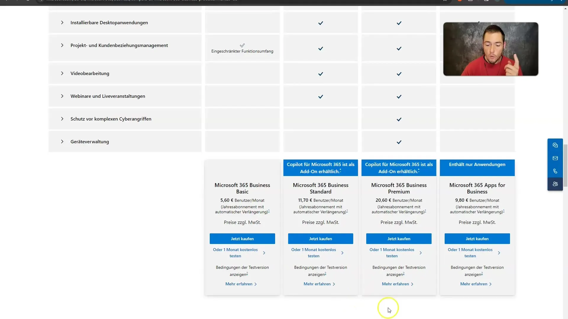 Microsoft 365: Differences between free and paid subscription for personal and business use