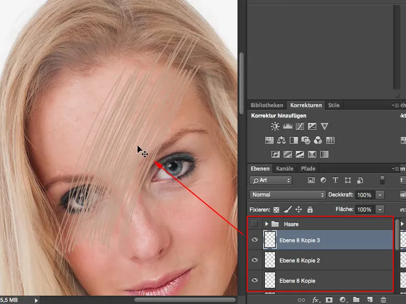 Poglede in stile s programom Photoshop - popolnoma oblikujte lase