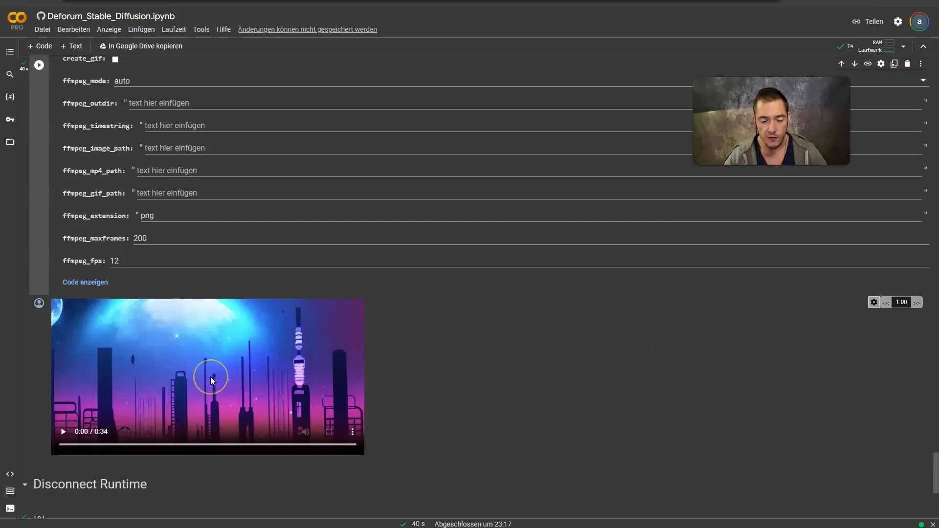 Instrucciones para crear un video musical de inteligencia artificial inspirador con Stable Diffusion