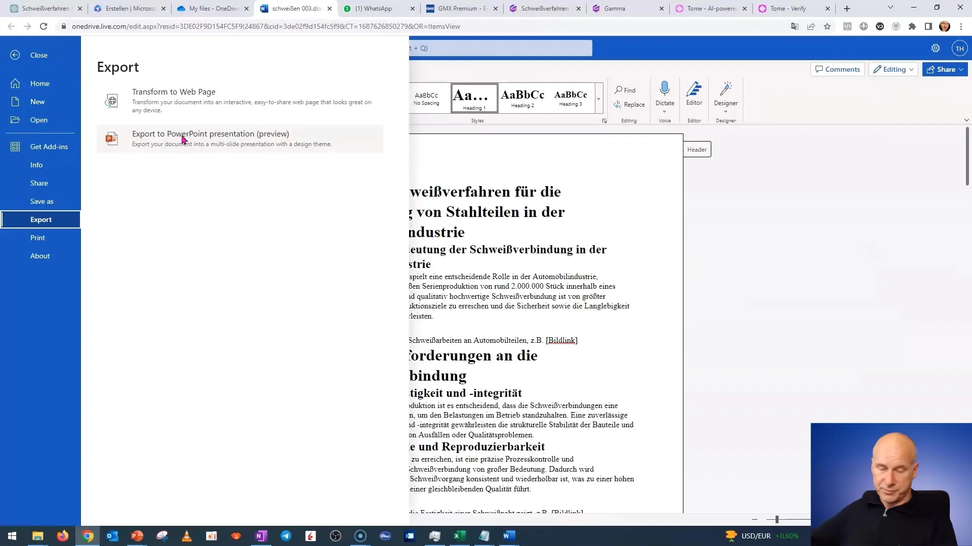 Creare una presentazione PowerPoint con un clic da un documento di Word