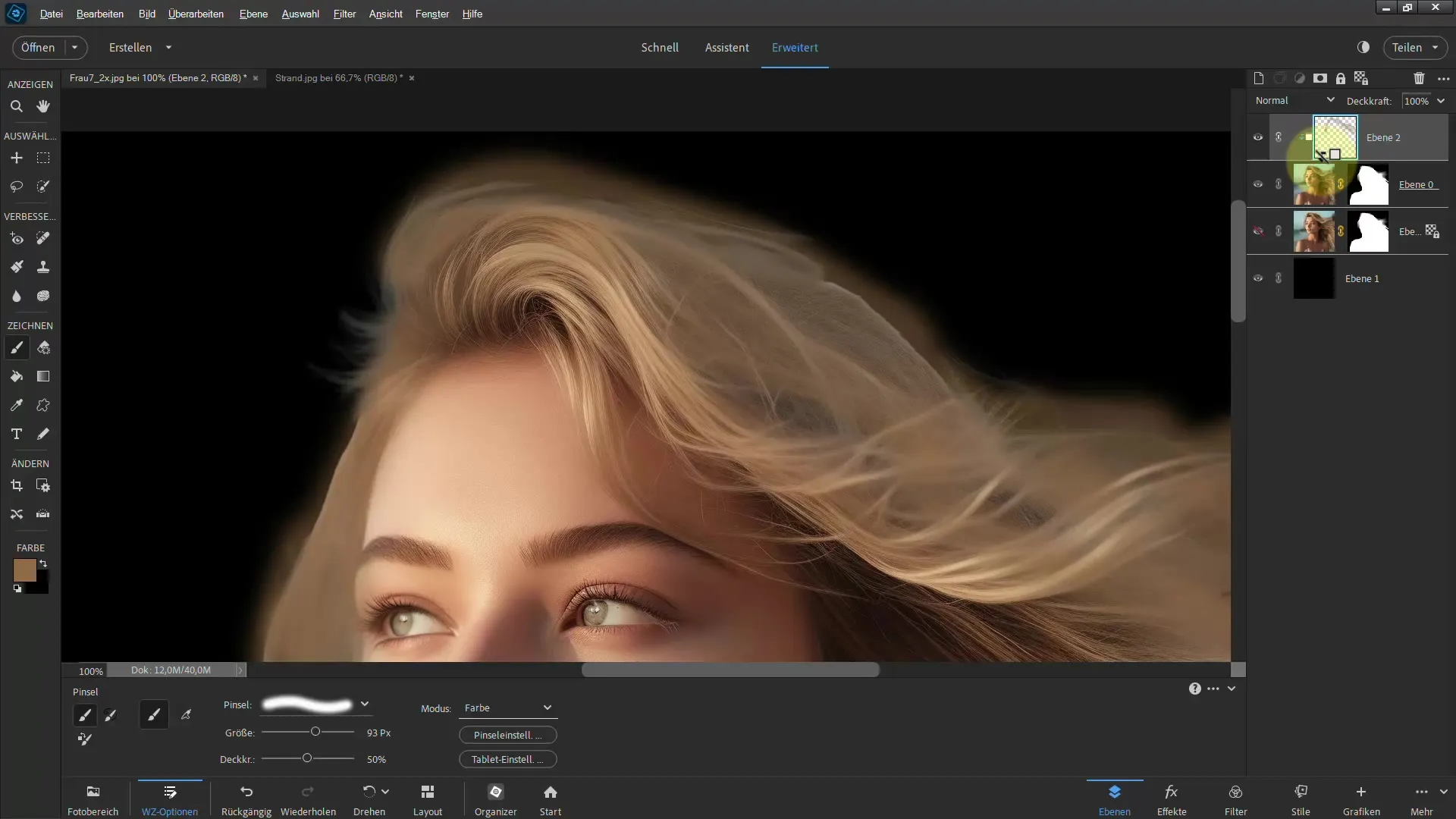 Clipping hair: Step-by-step guide with Photoshop Elements