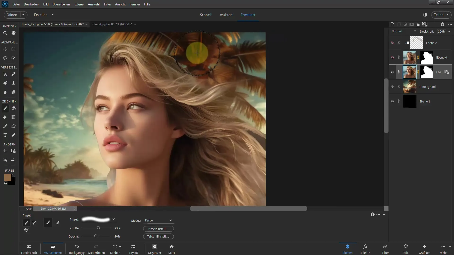 Clipping of hair: Step-by-step guide with Photoshop Elements