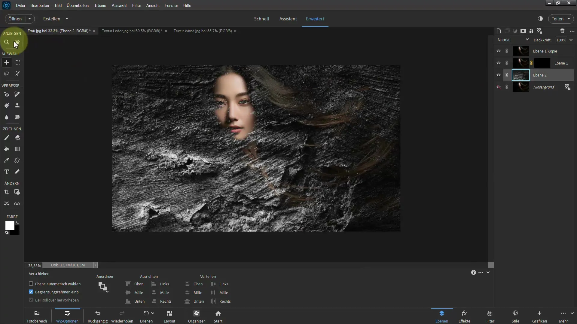 Menghilangkan latar belakang rambut dengan Photoshop Elements - Penjelasan metode pengisian