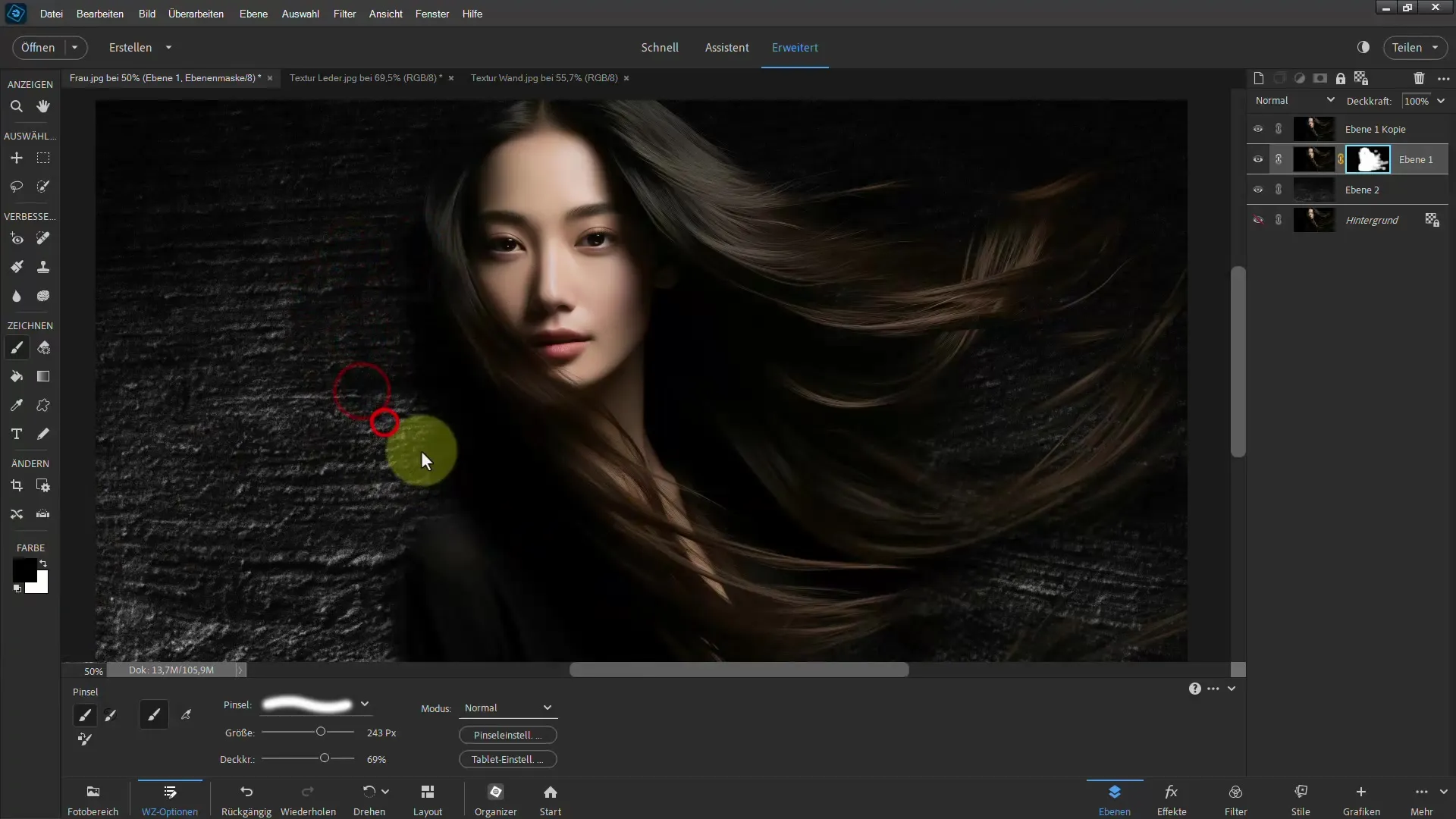 Menghilangkan latar belakang dari rambut dengan Photoshop Elements - Metode pengisian dijelaskan