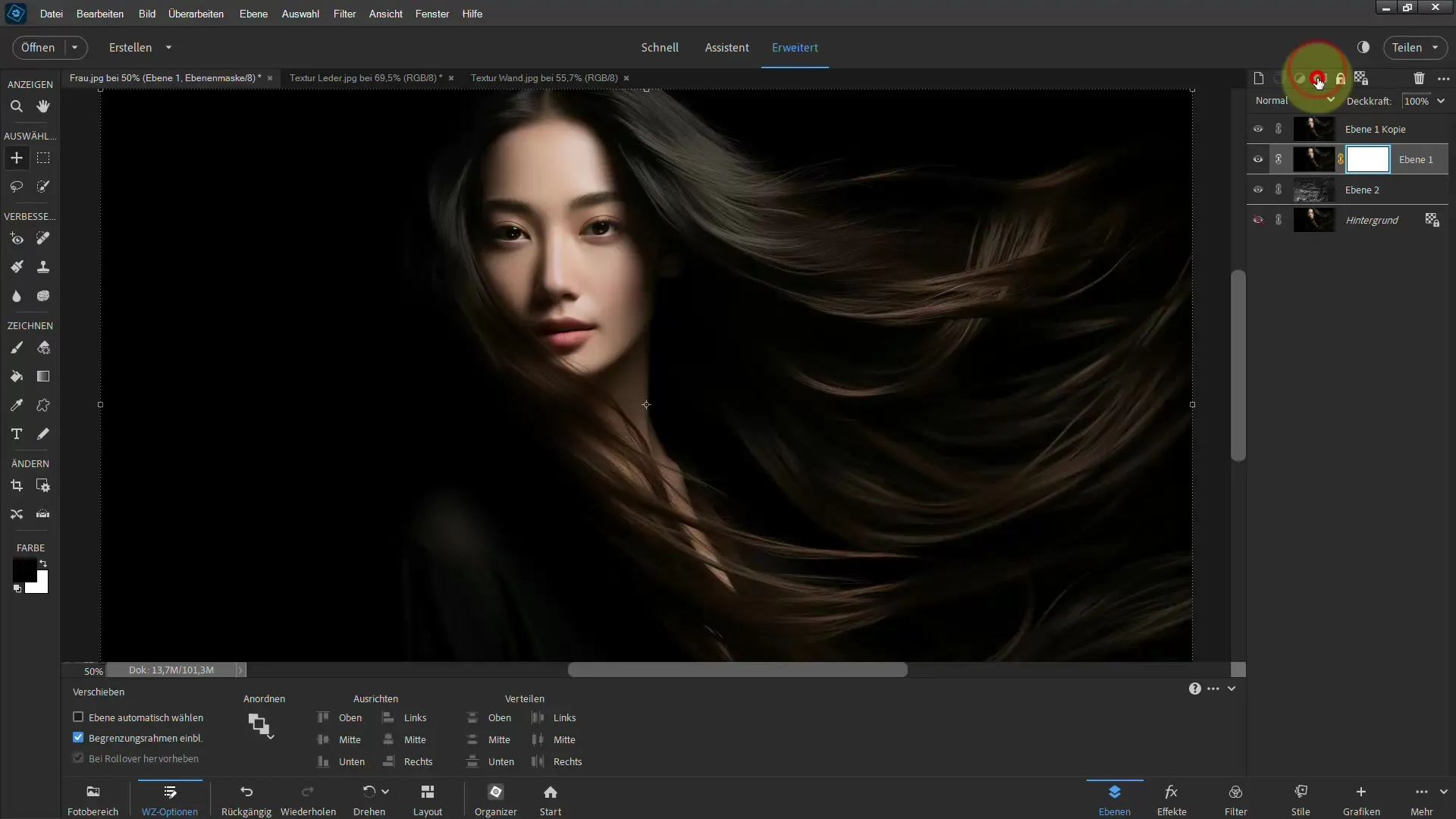 Cutting out hair using Photoshop Elements - explaining fill methods