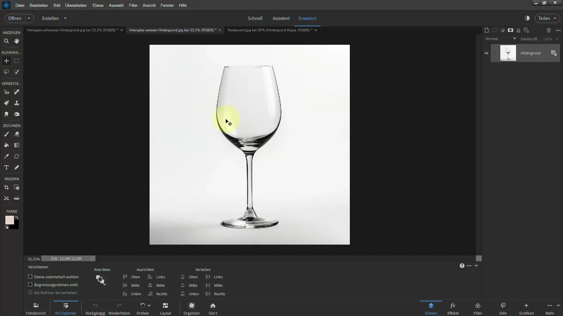 Cut out glass with Photoshop Elements: Tips and tricks for the perfect representation of glass