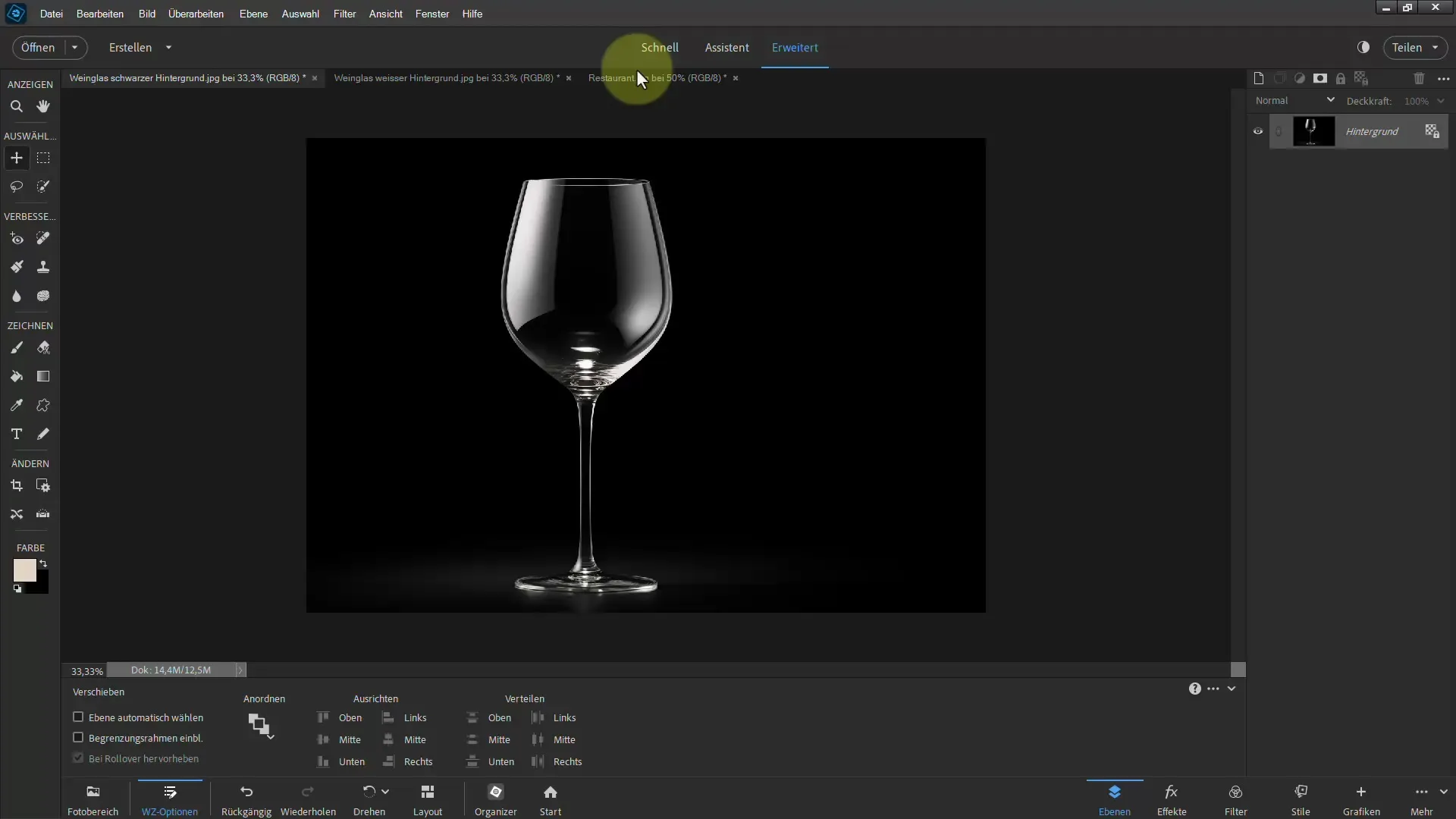 Cut out glass with Photoshop Elements: Tips and tricks for the perfect presentation of glass