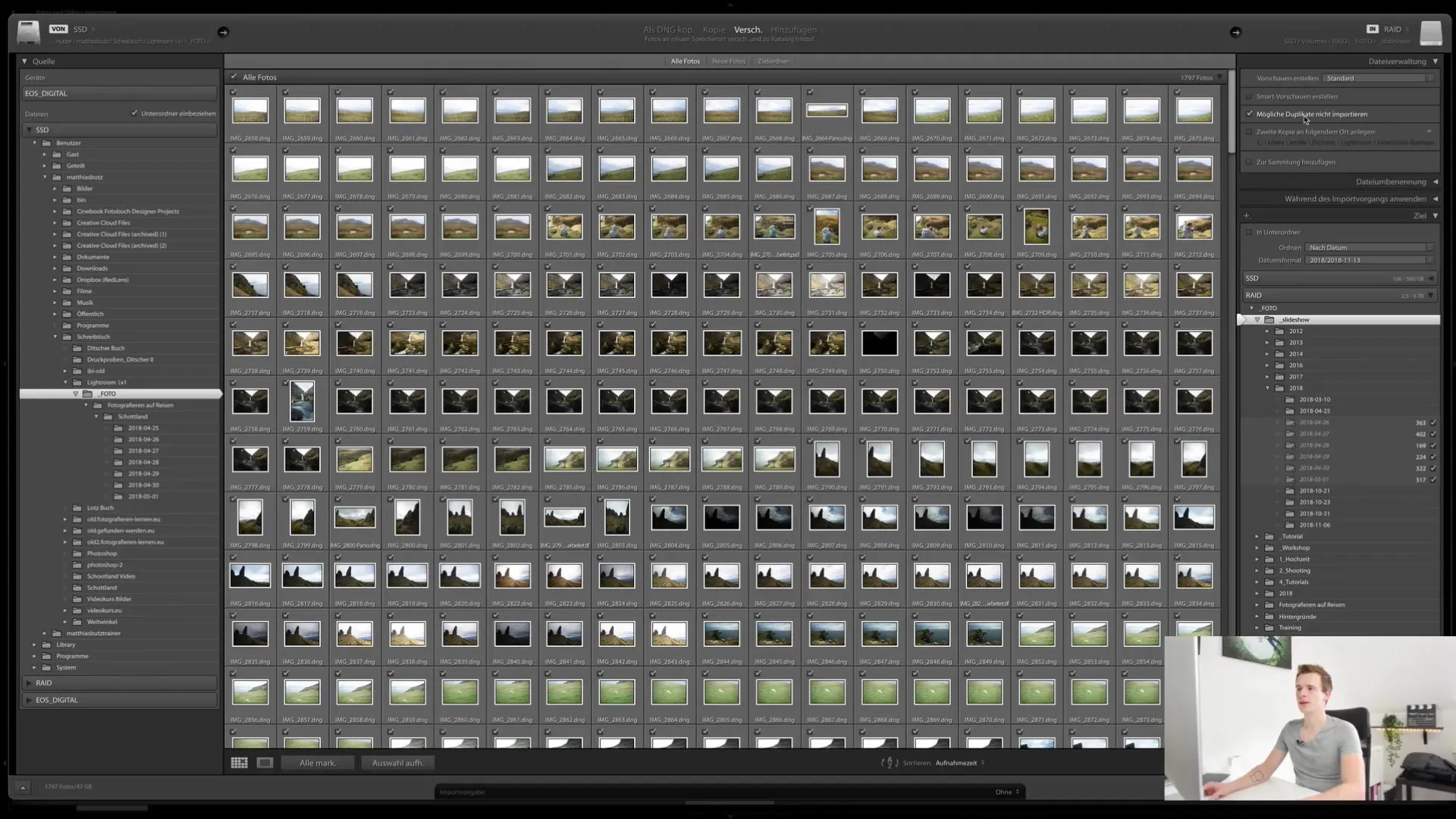 Importation plus efficace des images dans Lightroom Classic CC