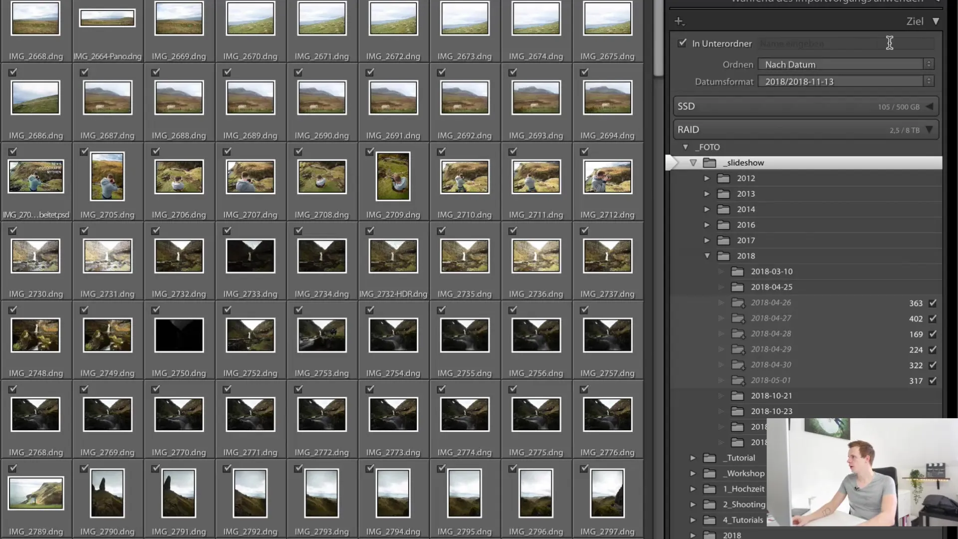 Importation plus efficace des images dans Lightroom Classic CC