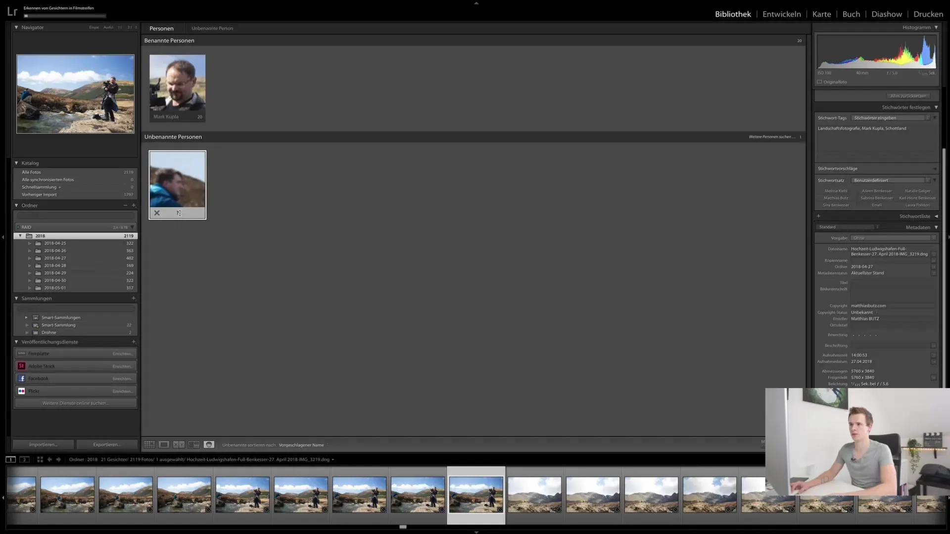 Utilizzo efficiente del riconoscimento facciale in Lightroom Classic CC