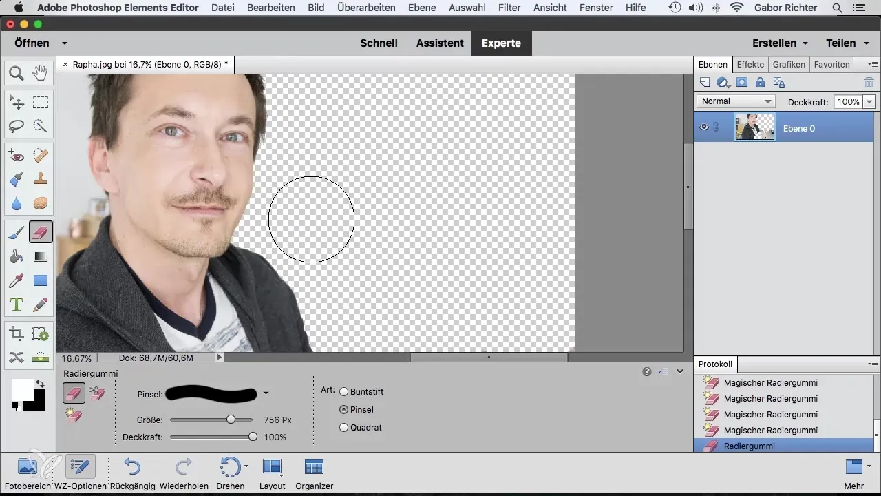 Effektives Freistellen mit Photoshop Elements Radiergummi