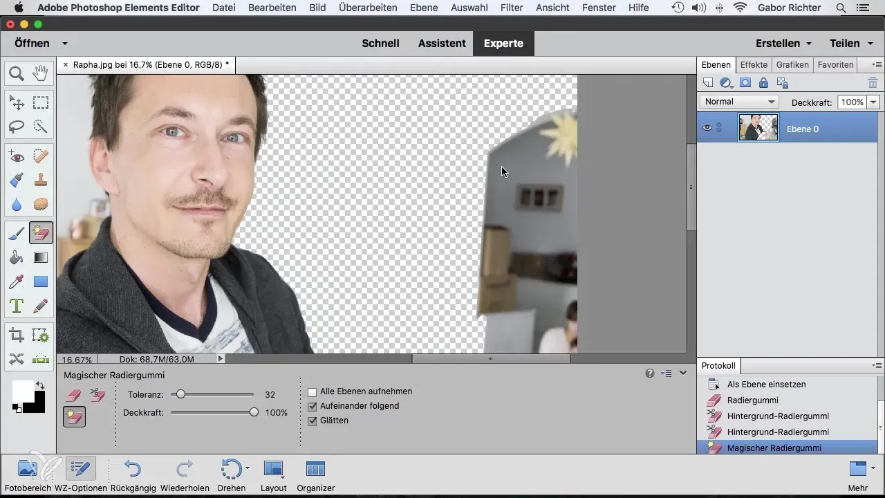 Effektives Freistellen mit Photoshop Elements Radiergummi