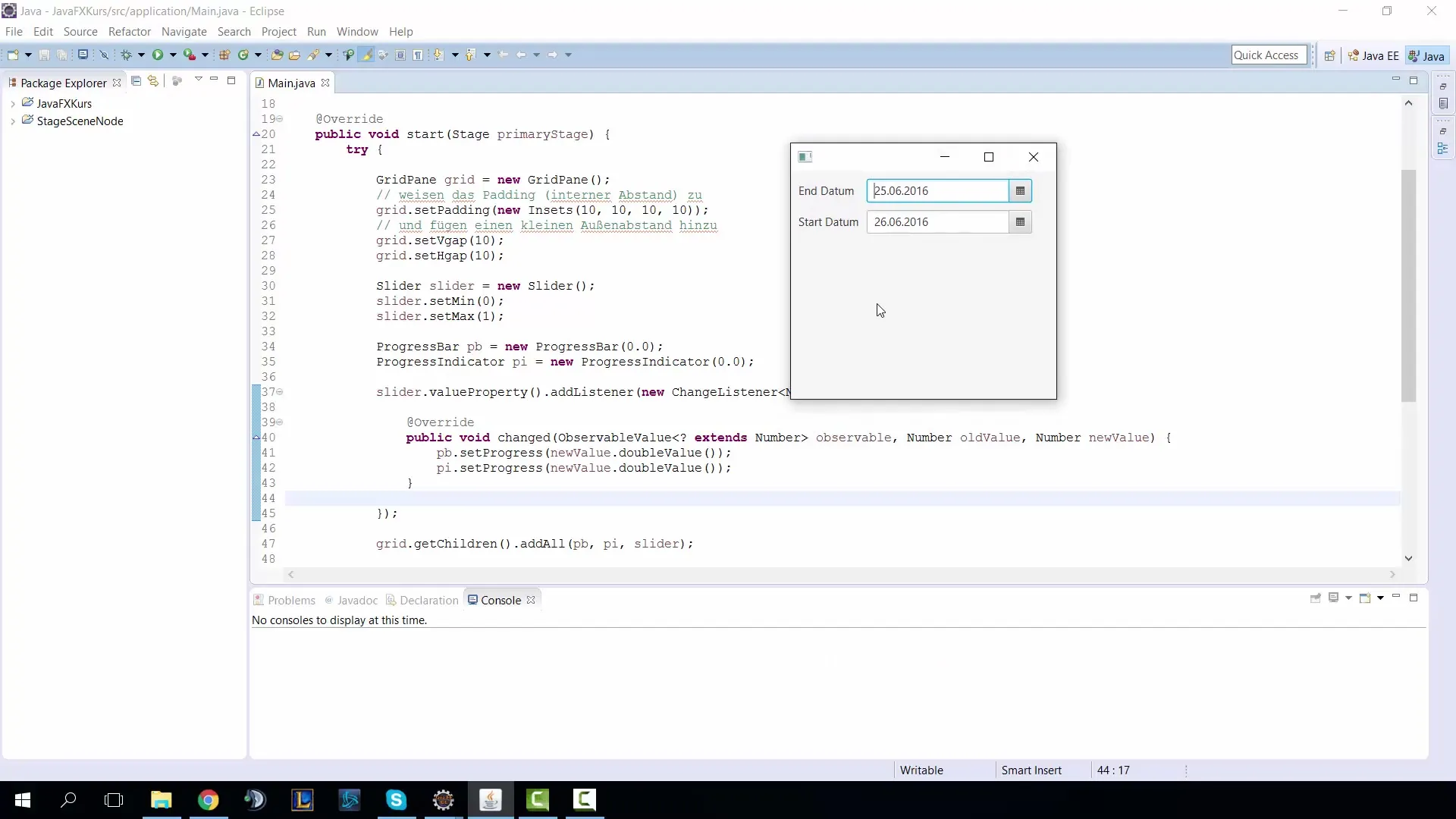 Implementierung eines DatePickers in JavaFX