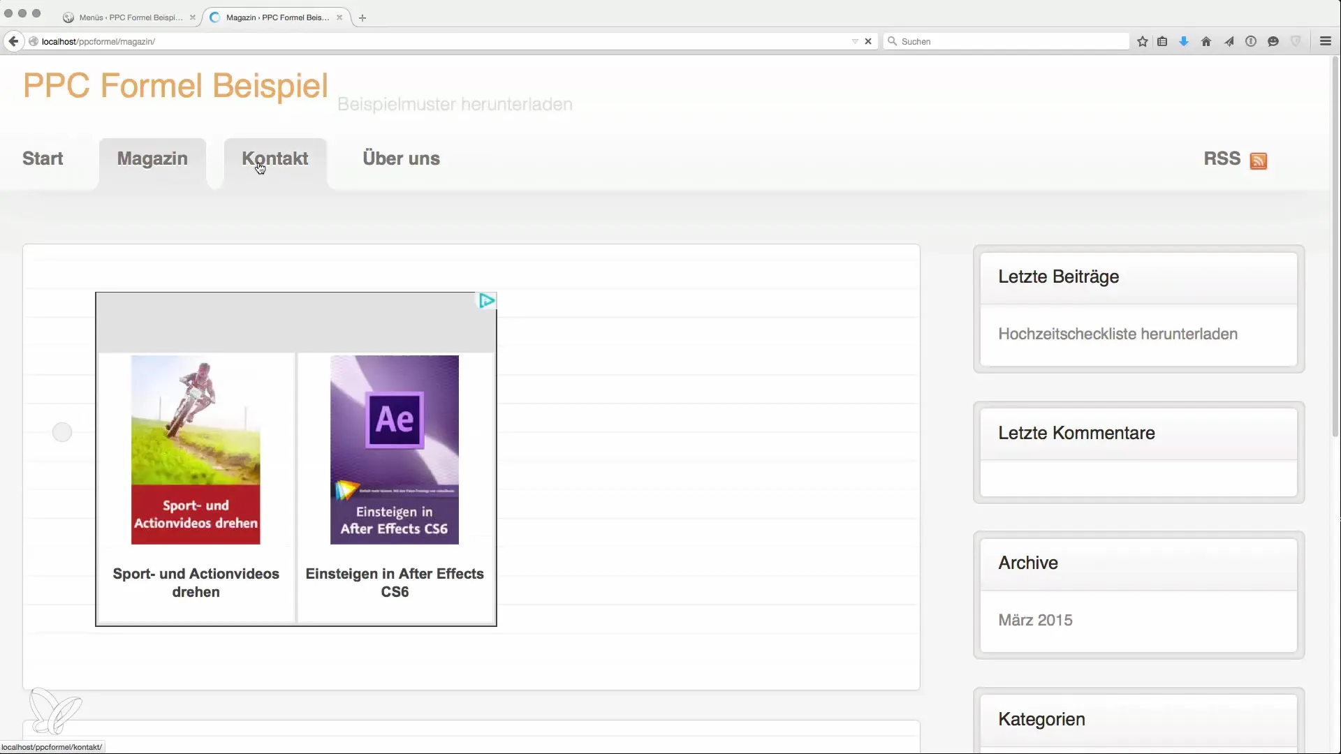 Effektive Einrichtung von Menüs und Widgets für Webseiten