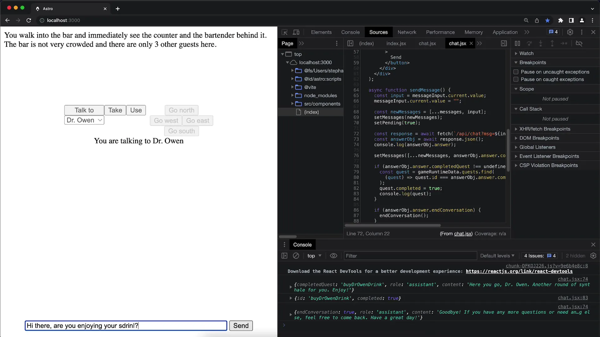 Dr. Owen ile OpenAI API üzerinden yeni bir sohbet başlatıyorsun