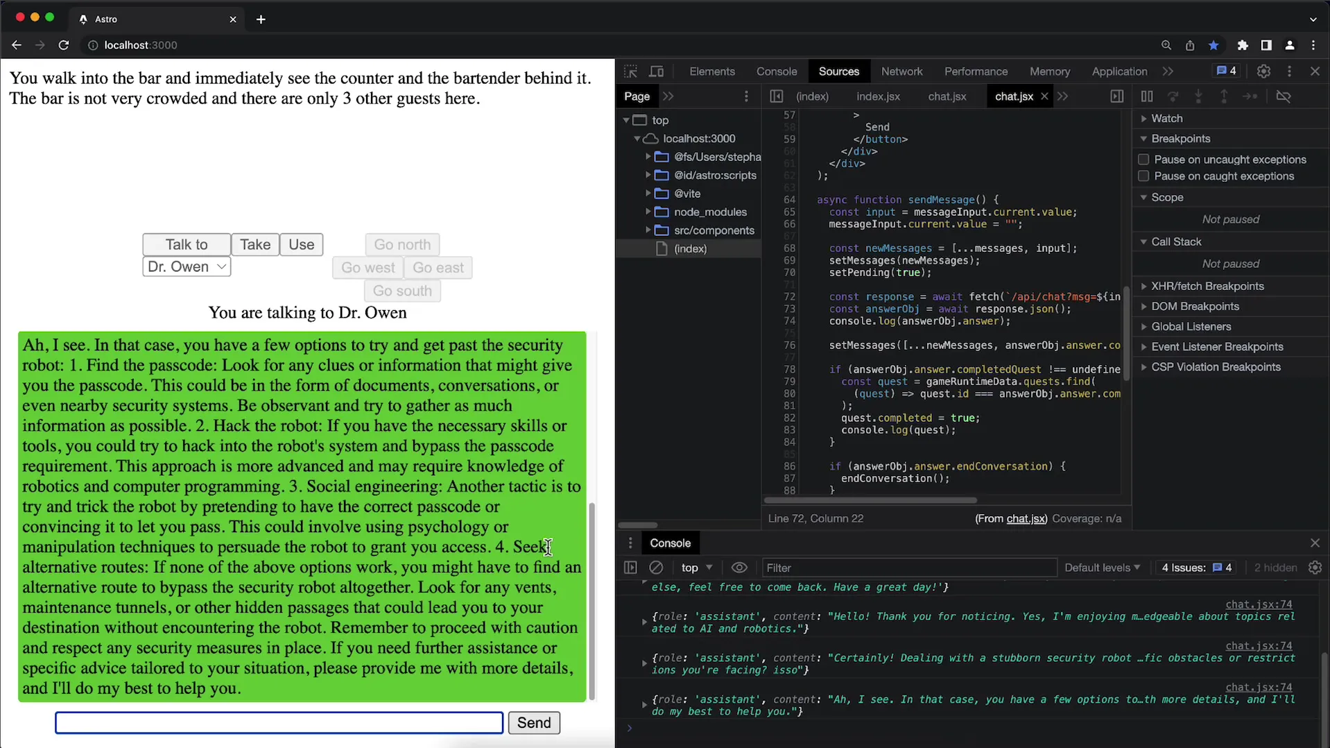 Dr. Owen ile OpenAI API hakkında yeni bir sohbet başlatırsın